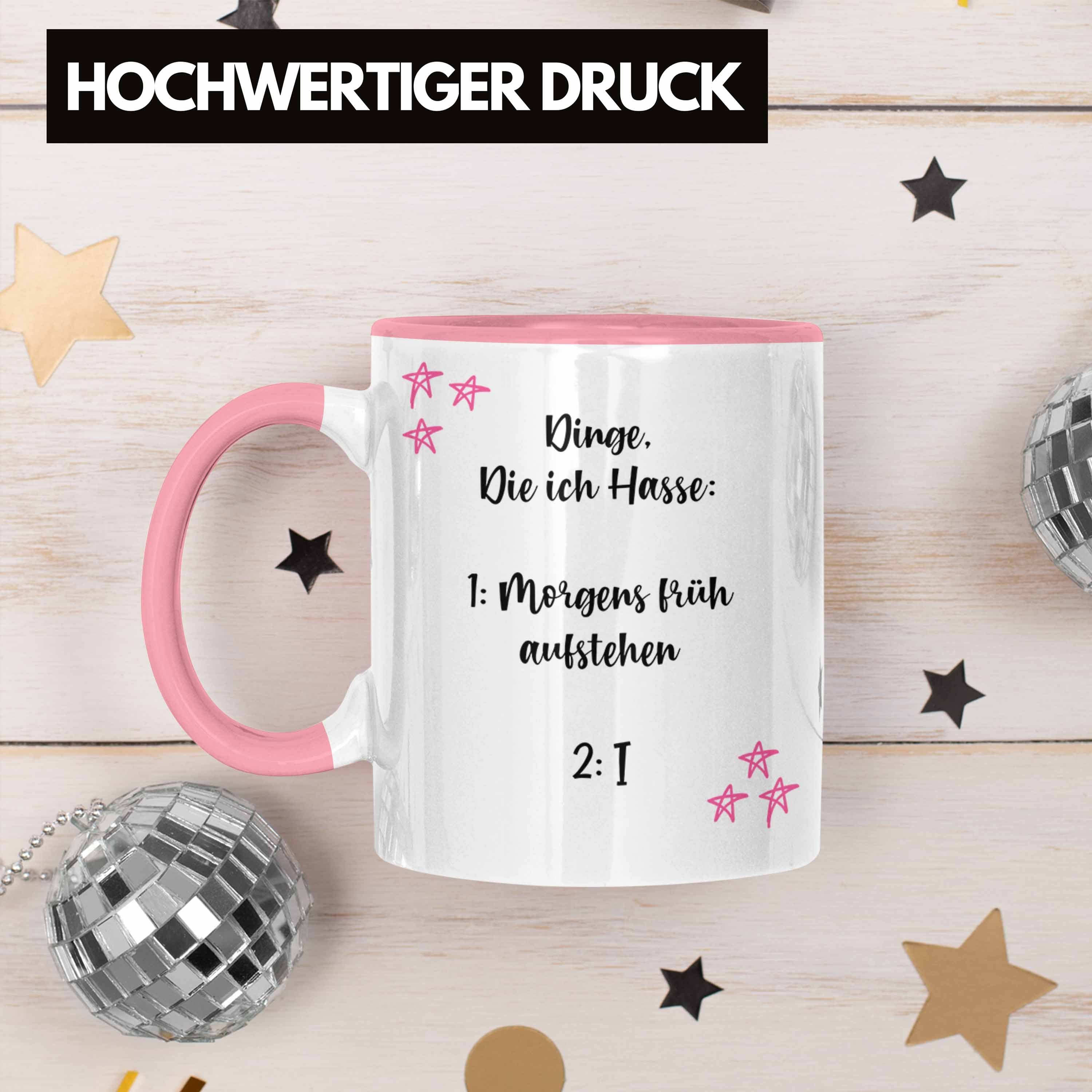 Kaffee Spruch Arbeit Rosa Frauen Tasse Aufstehen - mit Tassen Becher Früh für Trendation Büro Tassen Lustige Trendation