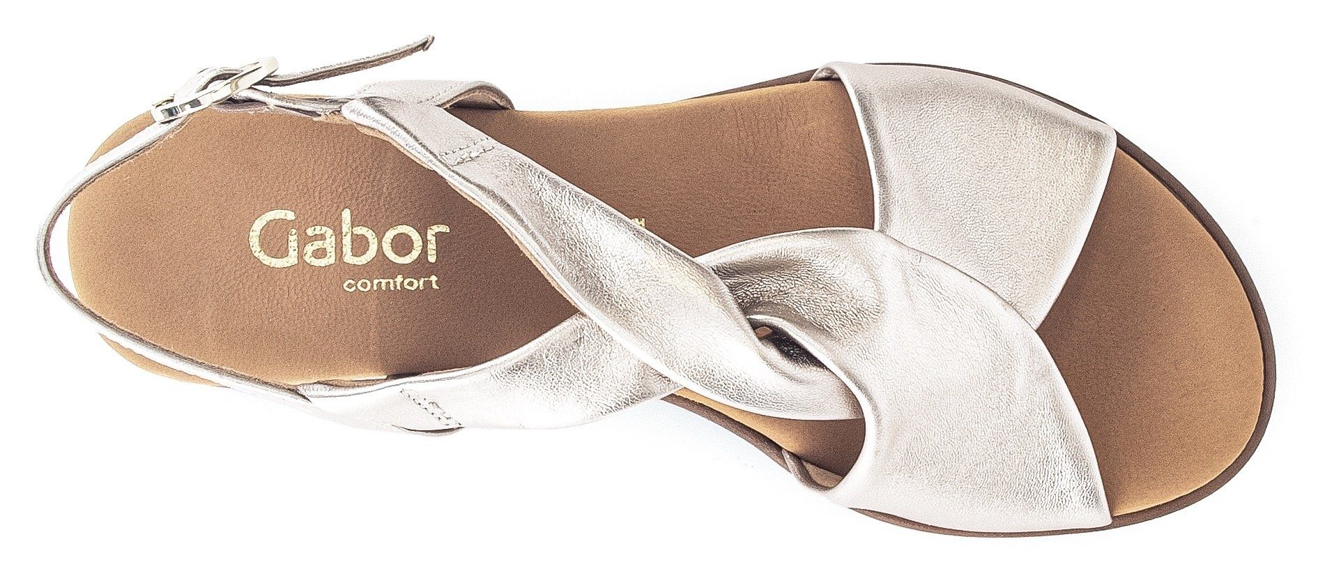 Gabor GENUA Sandalette, Keilabsatz, Sommerschuh, Riemchensandale in Komfortweite G (weit)