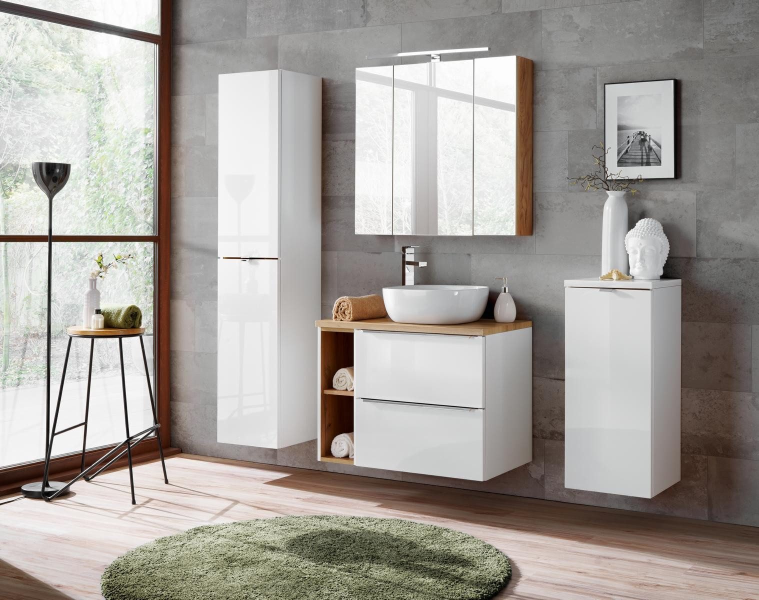 JVmoebel Badezimmer-Set Klassisches Badezimmermöbel aus Italien mit Waschbecken und Schrank, Made in Europa