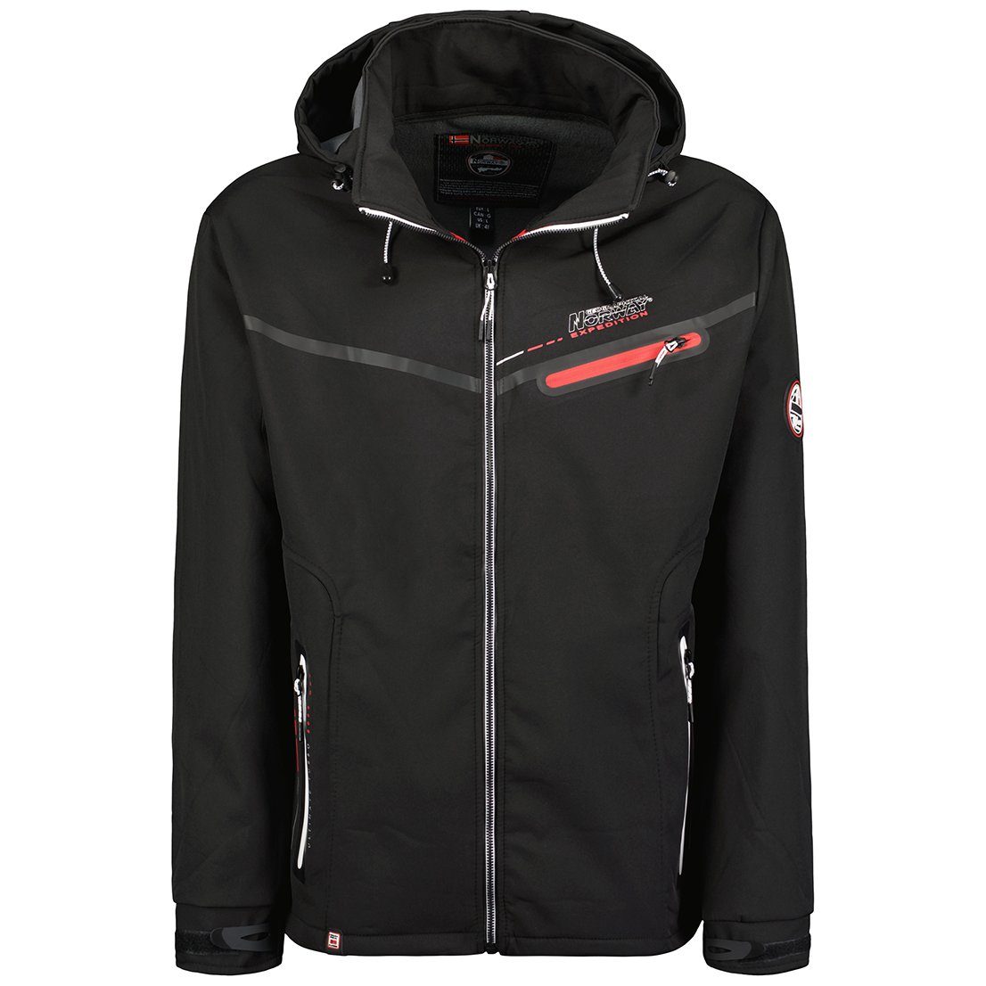 Geographical Norway Softshelljacke Herren Softshell Übergangsjacke mit abnehmbarer Kapuze mit Stehkragen, mit abnehmbarer Kapuze
