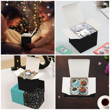 Belle Vous Geschenkbox Schwarze Geschenkboxen - 50 Stück 7,5 x 7,5 x 7,5 cm, Black Gift Boxes - 50 Pack 7.5 x 7.5 x 7.5 cm