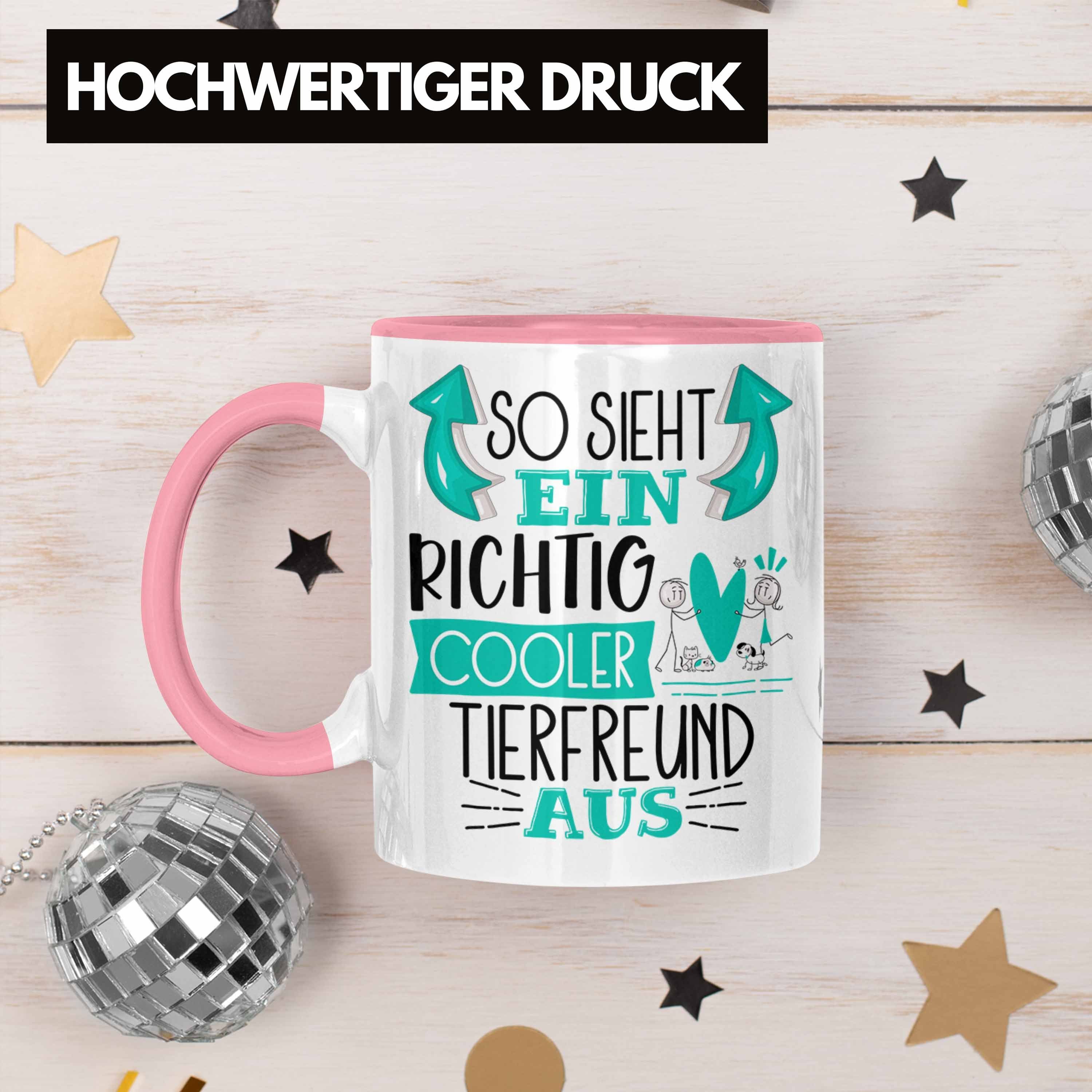 Tasse Ein L Richtig So Tierfreund Tierfreund Cooler Geschenk Sieht Rosa Tasse Aus Trendation