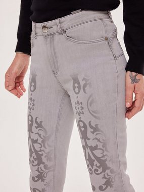 Sarah Kern Skinny-fit-Jeans Röhrenjeans koerpernah mit Ornament-Print