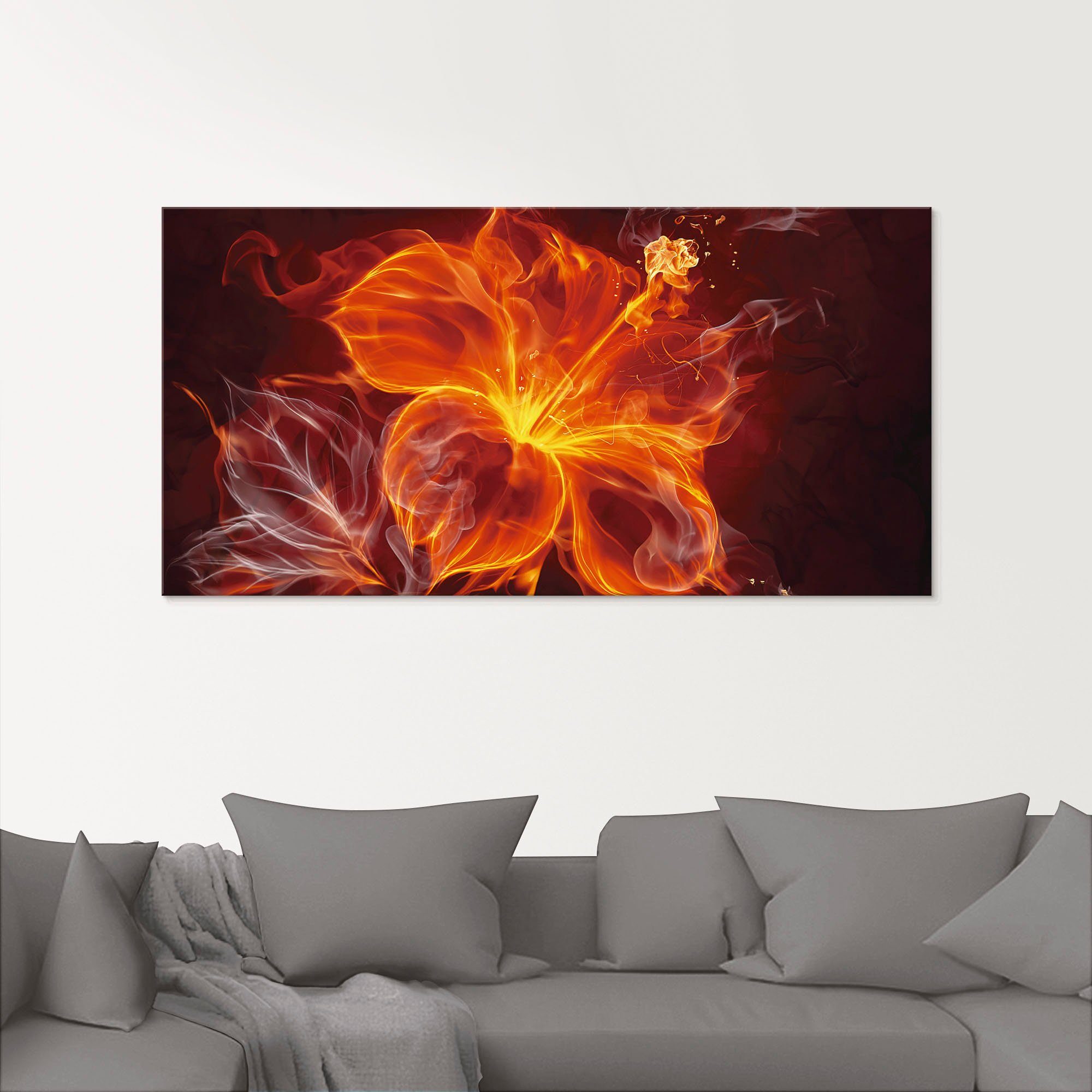 Artland Glasbild Feuerblume, Blumen (1 St), in verschiedenen Größen