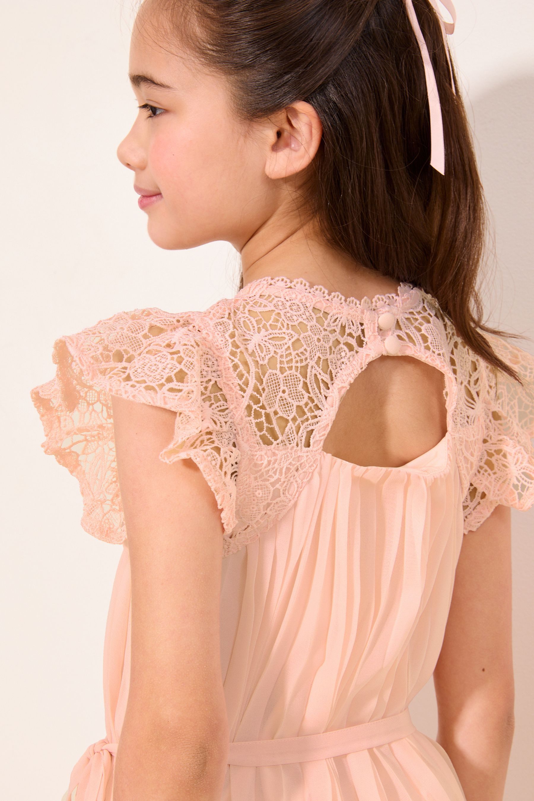 LIPSY Partykleid Lipsy festliches plissiertes Kleid mit Schleife (2-tlg)
