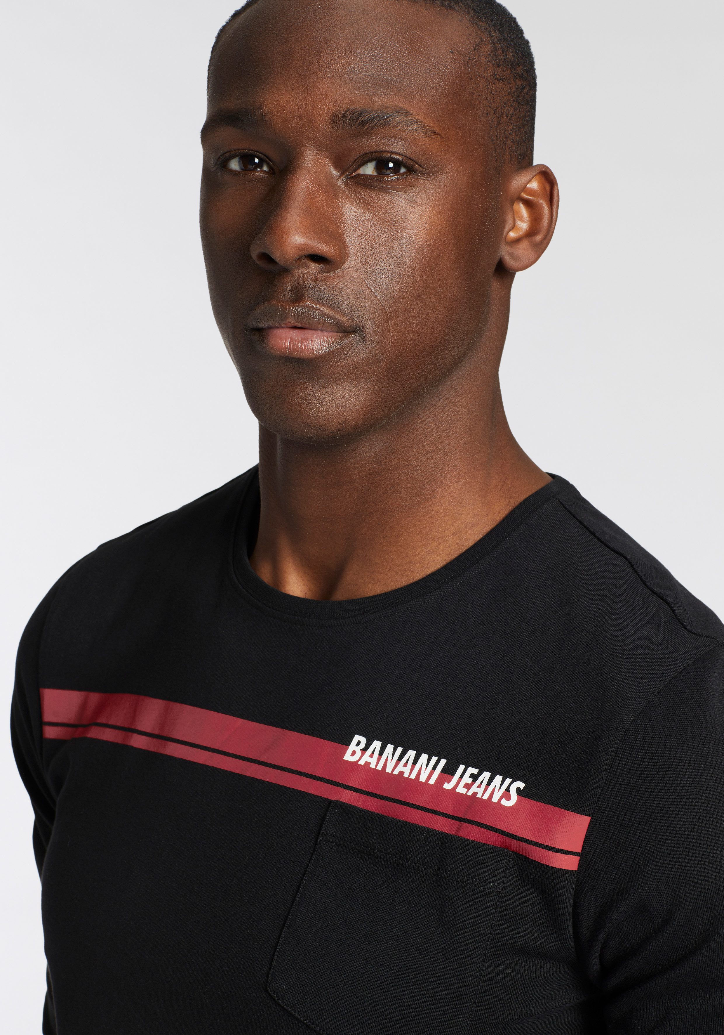 Bruno Banani Langarmshirt Mit Brusttasche und günstig online kaufen