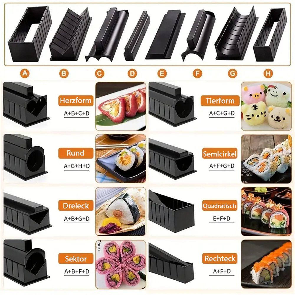 Verwenden, Form, Sushi-Roller Einfach Maker TUABUR Sushi Küchenwerkzeug zu Sushi DIY Kit,