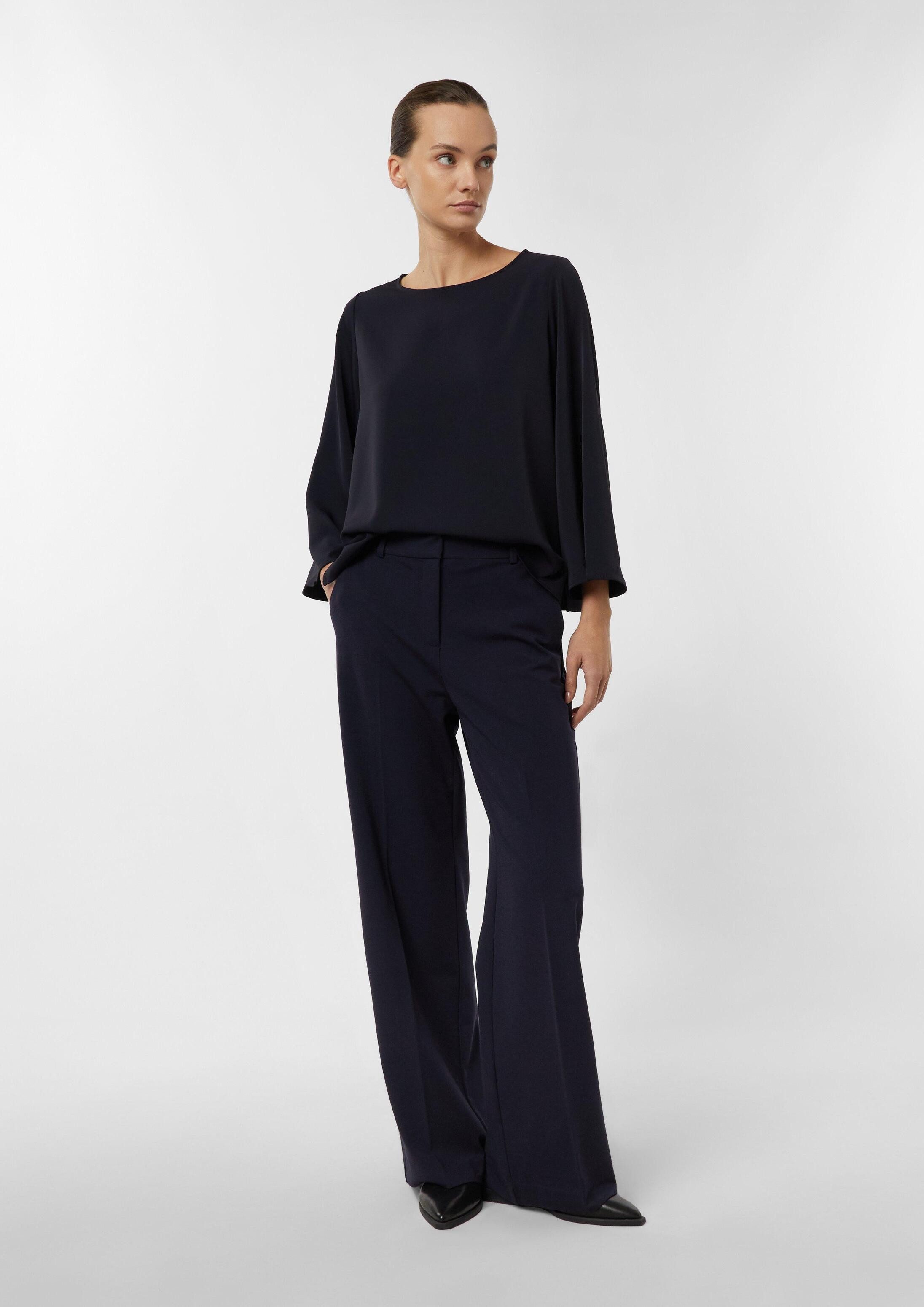 comma Chinos Hose Marlenehose aus fließendem Jersey