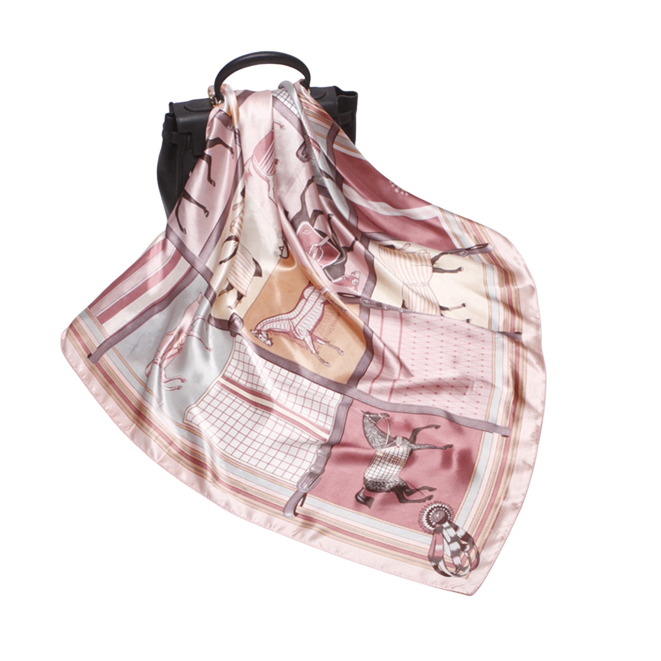 KINSI Halstuch Satin-Schal im Seidenlook - Großes Quadrat 90x90cm, als eleganter Frühlingsaccessoire