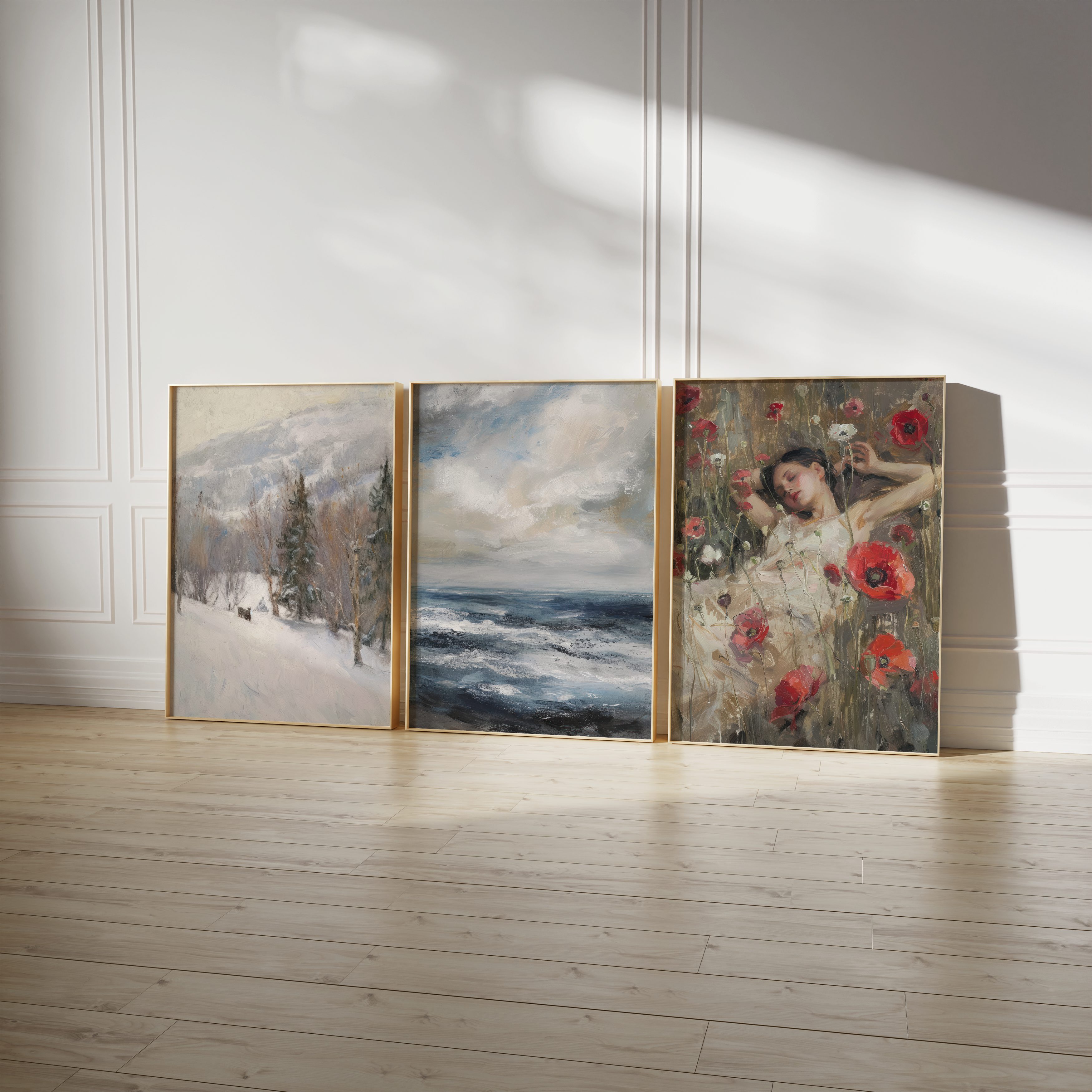 JUSTGOODMOOD Poster Moderne Vintage Kunst Geschenkidee Botanik Tierwelt Landschaft Romanti, F (1 St)