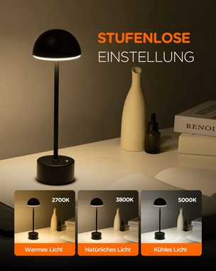 Tomons Tischleuchte LED Tischlampe dimmbar, Touch-Steuerung, Einstellbare Farbtemperatur, LED fest integriert, kabellos, 1 Stück / 2 Stück