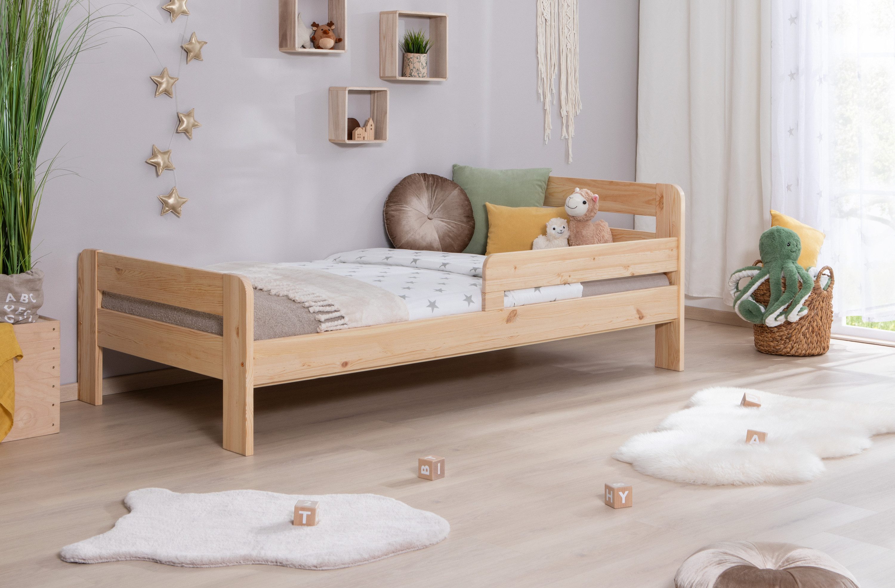 Ticaa Bettgestell Jugendbett "BENNET" aus Kiefer günstig online kaufen