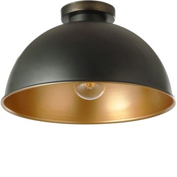 Jago Deckenleuchte Deckenleuchte mit Lampenschirm-LED/E27, 60W, IP20, Ø31cm, Schwarz/Gold