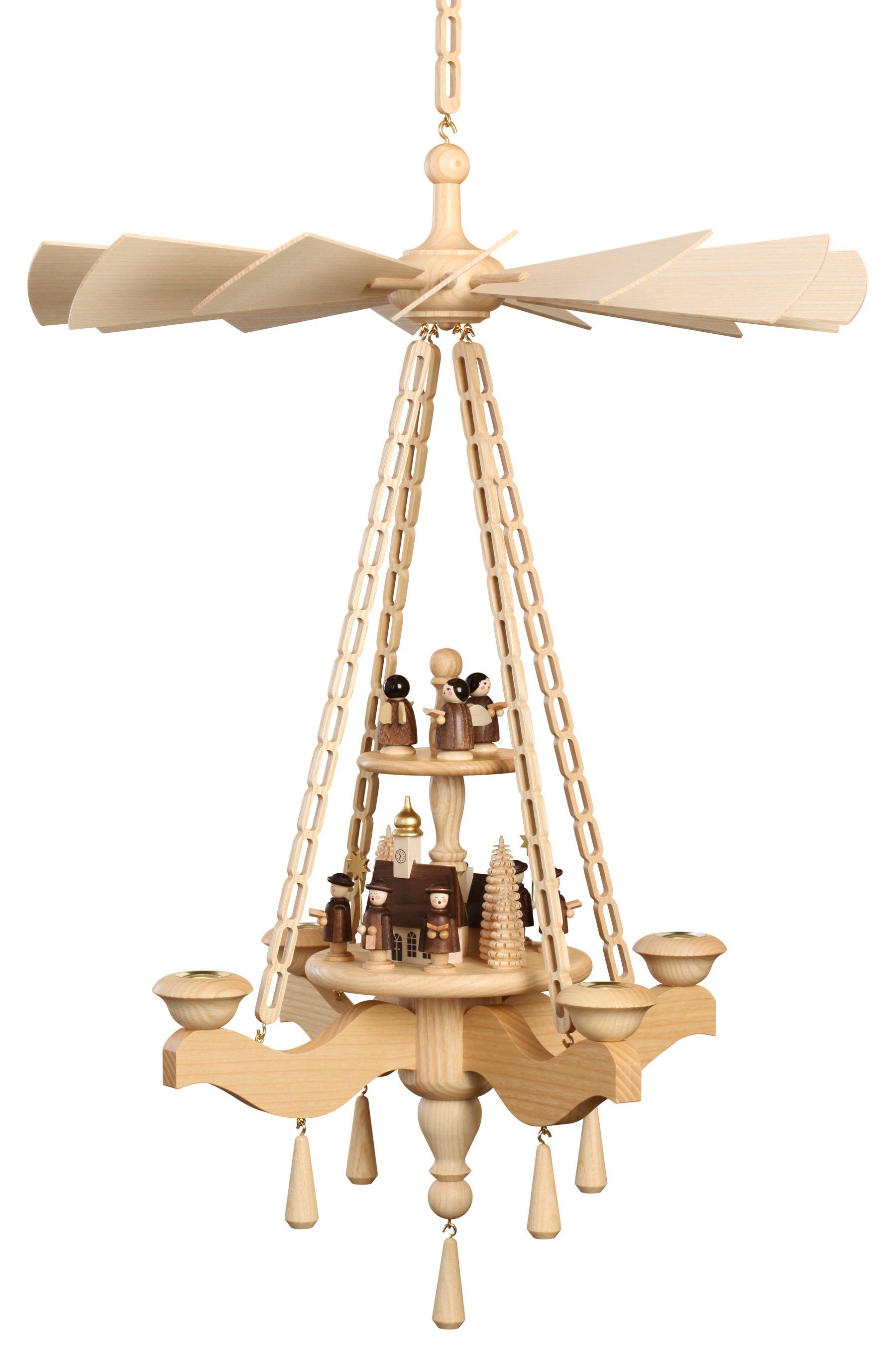 Volkskunstwerkstatt Unger Weihnachtspyramide Deckenpyramide 65cm, Dorf mit günstig online kaufen