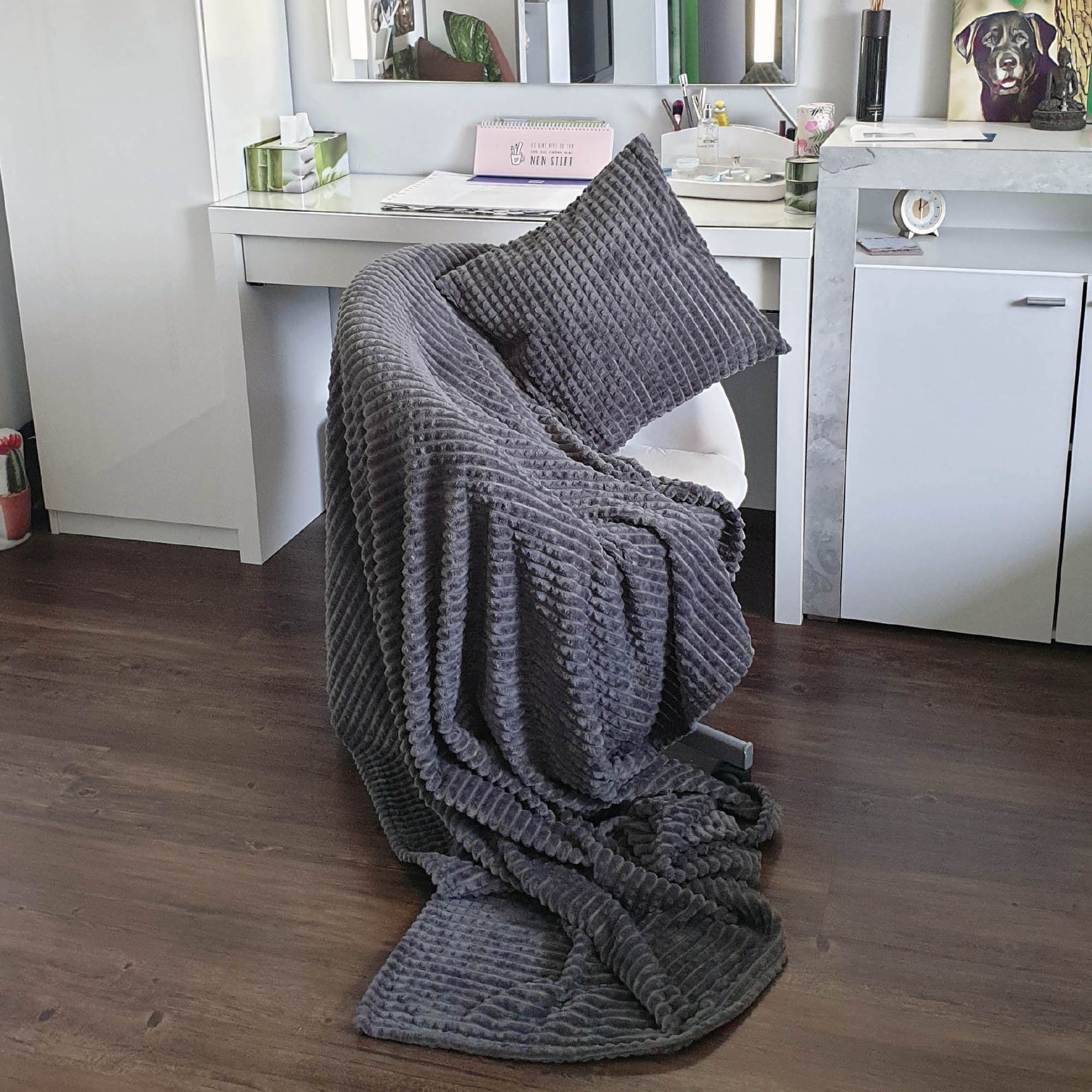 Wohndecke Sterne/Jacquard, Bestlivings, Kuscheldecken Set - XXL inkl. Dekokissen mit abnehmbaren Bezug