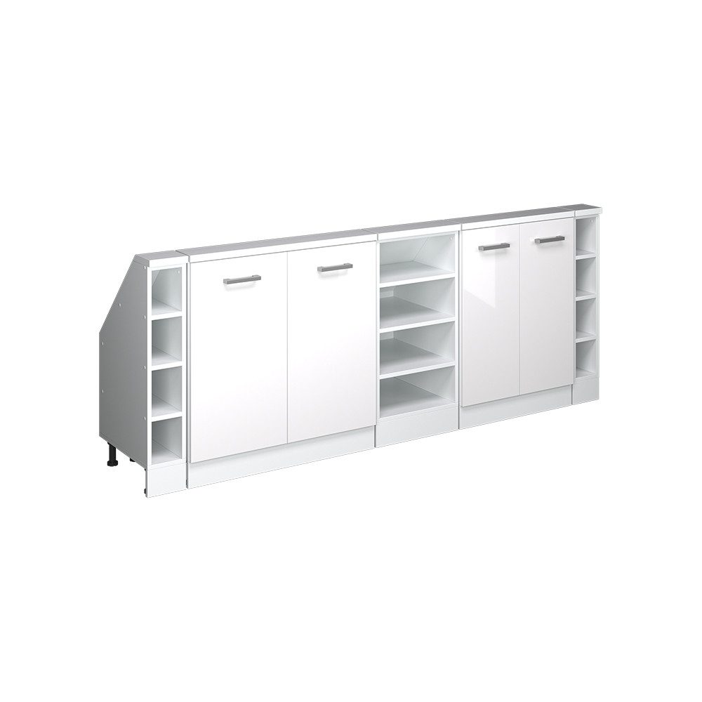 Vicco Kommode Rion, Weiß Hochglanz/Weiß/Weiß, 5er Set (5 St)