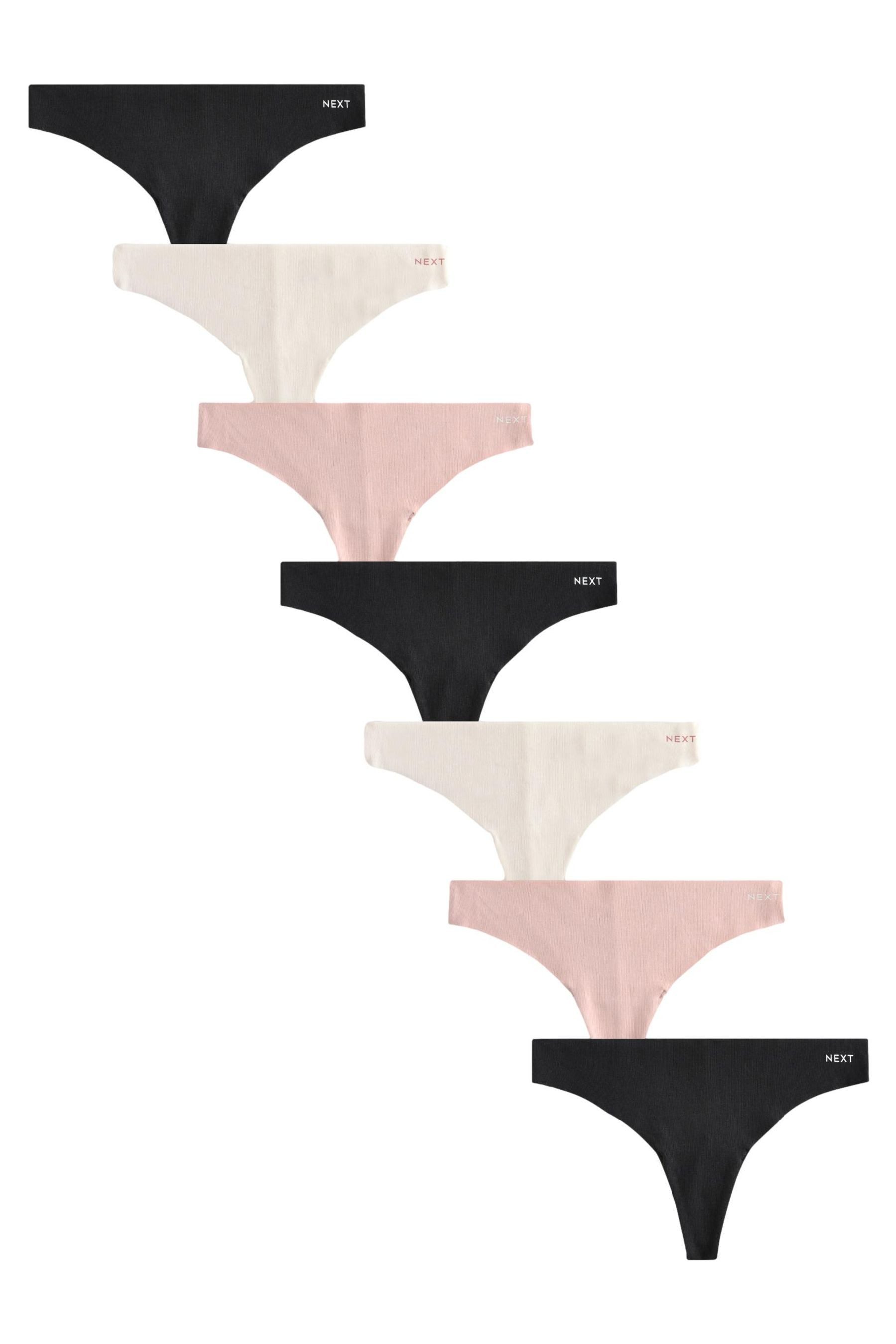 String 7er-Pack Nahtlose Slips aus Baumwollgemisch, Tanga