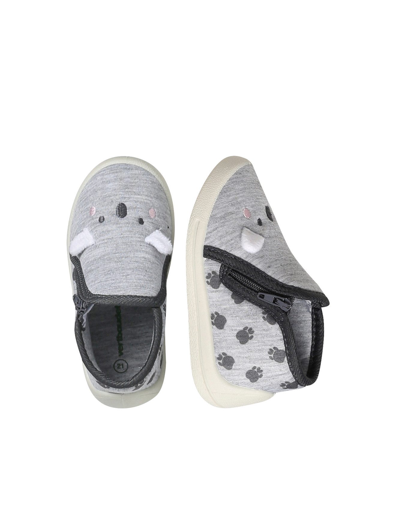 Baby Stoff-Hausschuhe mit Reißverschluss Babystiefel