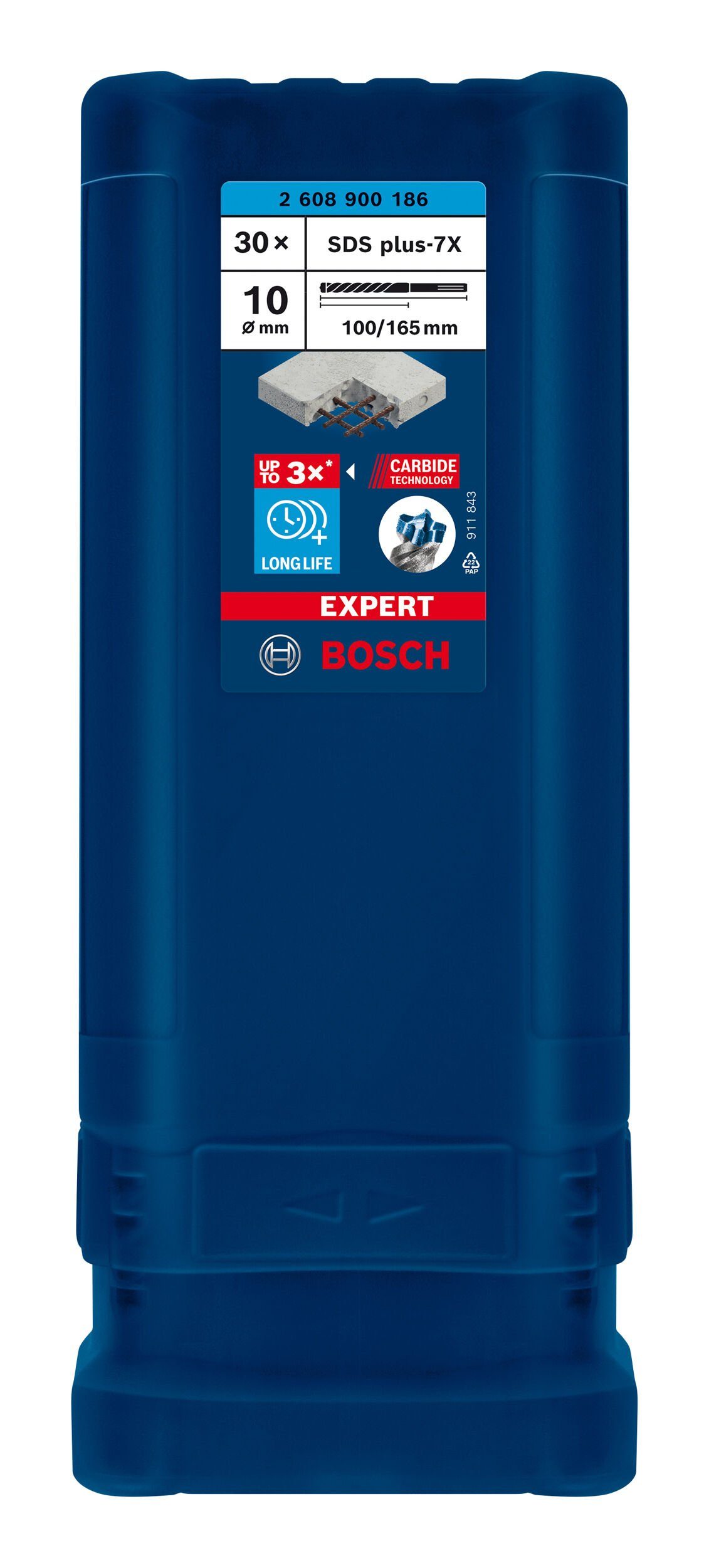 mm BOSCH x x 165 10 SDS Stück), 100 - - Expert plus-7X, Hammerbohrer 30er-Pack Universalbohrer (30