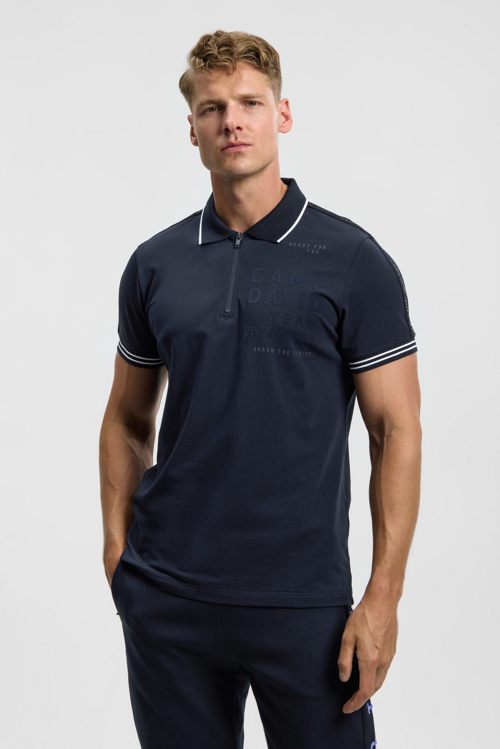 CAMP DAVID Poloshirt mit reflektierenden Details