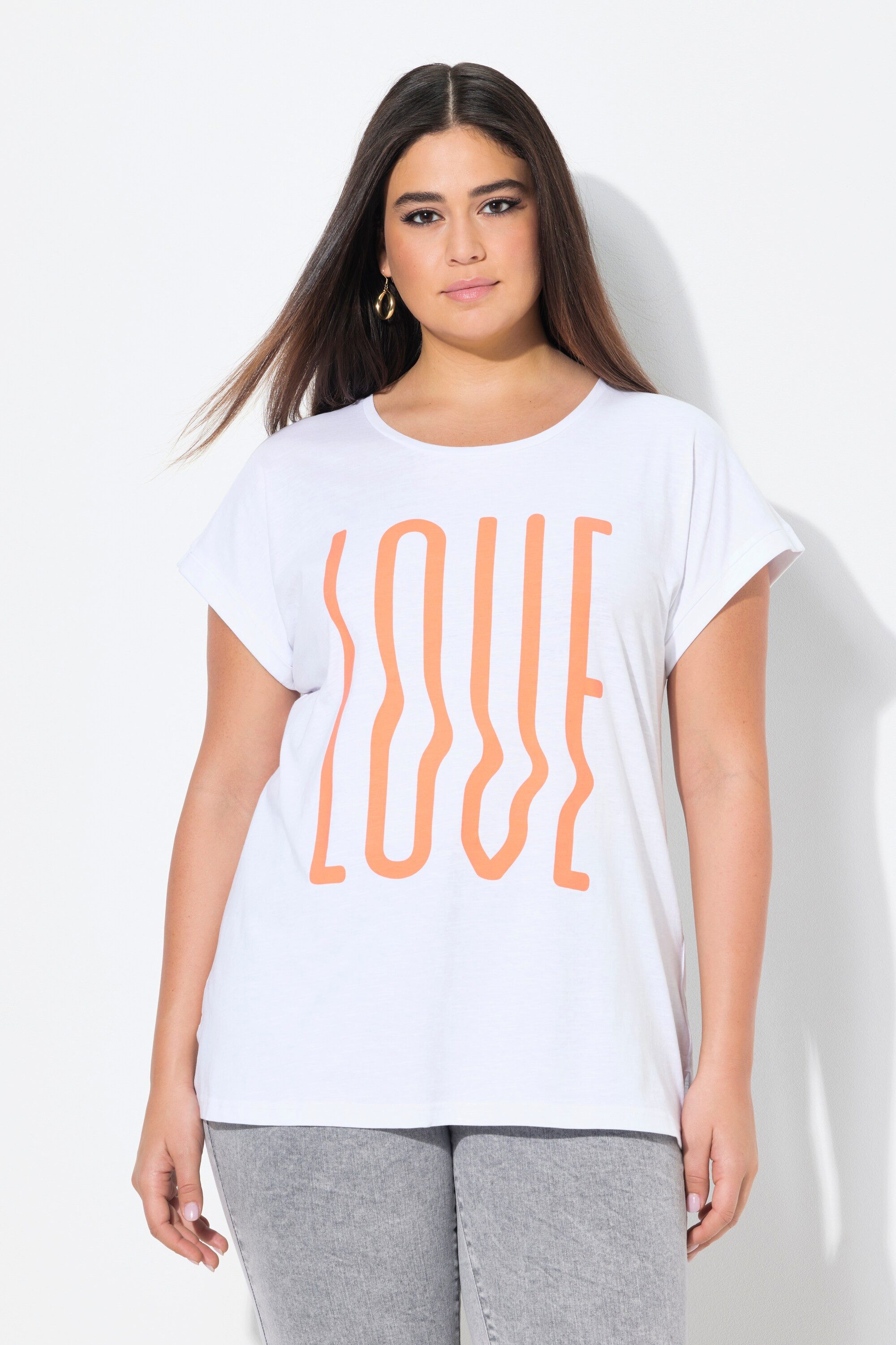 Ulla Popken T-Shirt T-Shirt oversized LOVE günstig online kaufen