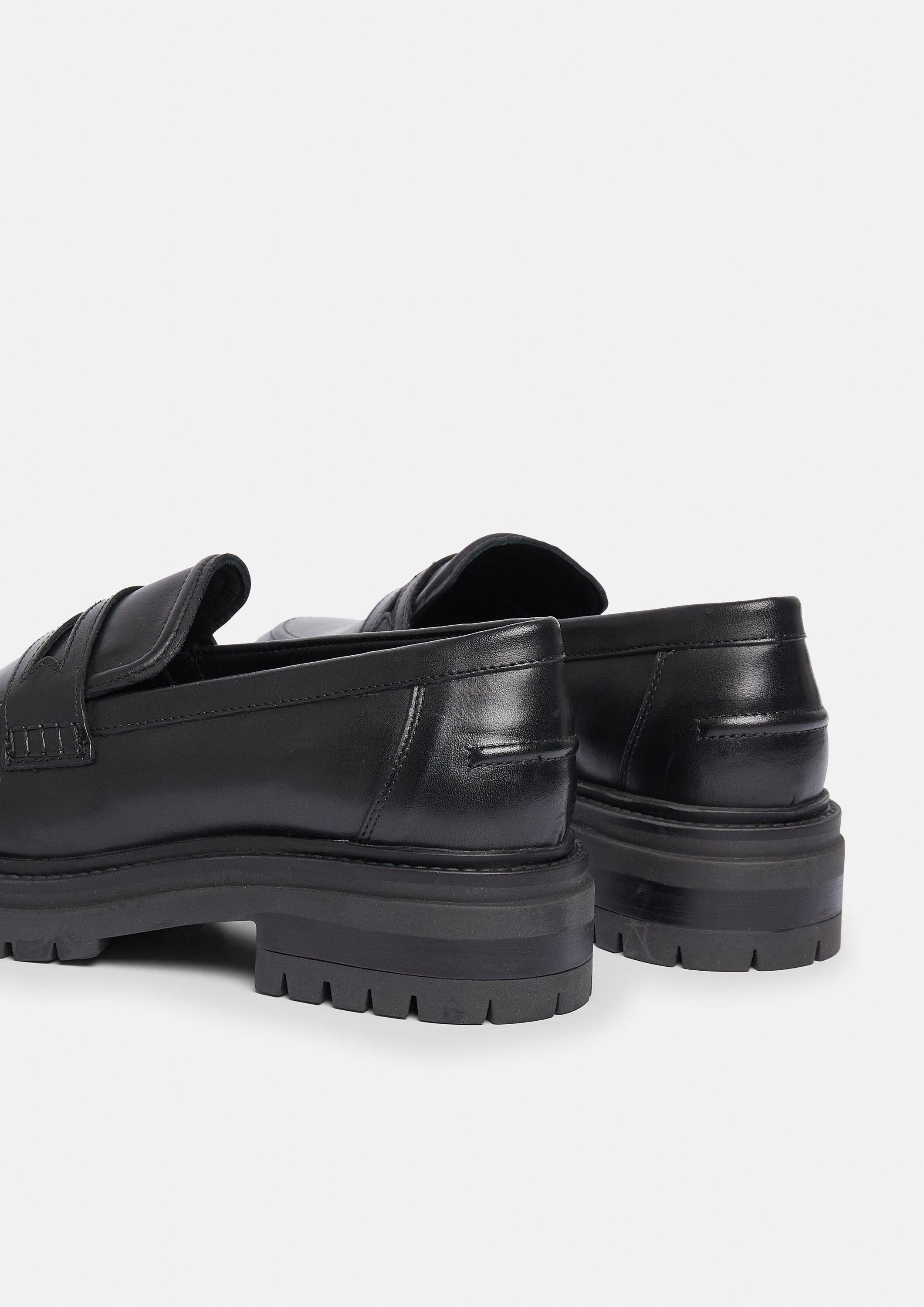 comma Slipper Slipper Leder-Loafers mit Plateausohle günstig online kaufen