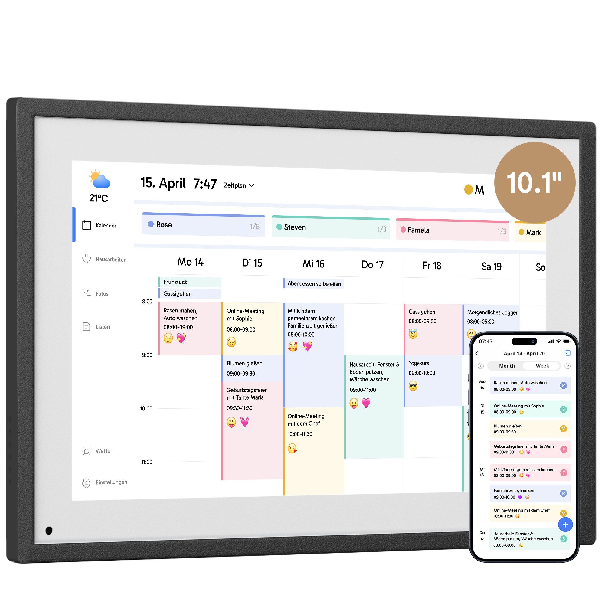 EKASN 10,1'' Digitaler Kalender mit Touchscreen Digitaler Bilderrahmen (25, günstig online kaufen