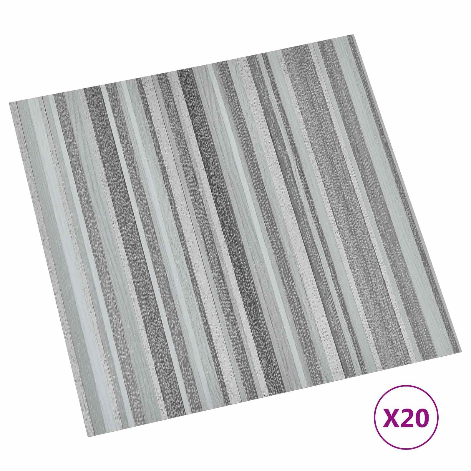 vidaXL Teppichboden Selbstklebende Bodenplanken Grau und Schwarz 30,5 x 30,5 cm, Quadratisch, Höhe: 0.15 mm