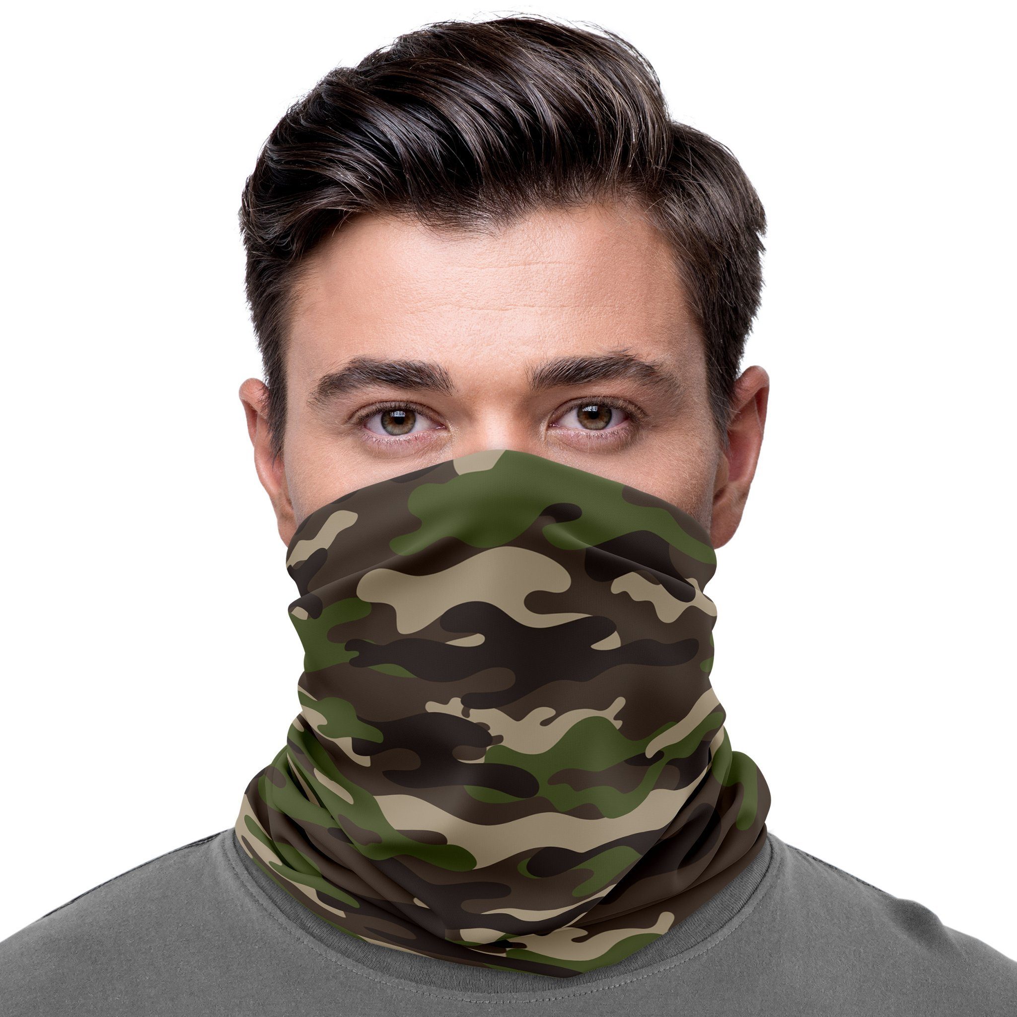 Maskworld Verkleidungsmaske Schlauchschal Camouflage, Elastisches Halstuch günstig online kaufen