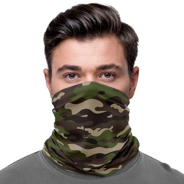Maskworld Verkleidungsmaske Schlauchschal Camouflage, Elastisches Halstuch für alle Gelegenheiten