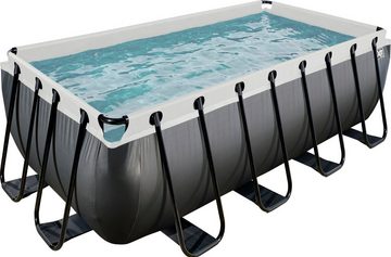 EXIT Framepool Black Leather, BxLxH: 200x400x122 cm, mit Sandfilteranlage und Leiter