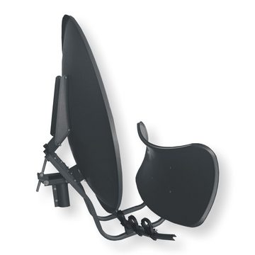 Koscom Satspiegel Toroidal (Wavefrontier) T90 P - anthrazit SAT-Antenne (Multifocus Antenne - inkl. 5 Stück LNB Halter - Neueste Generation)