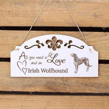 Dekolando Hängedekoration Irischer Wolfshund Deko 20x10cm All you need is Love