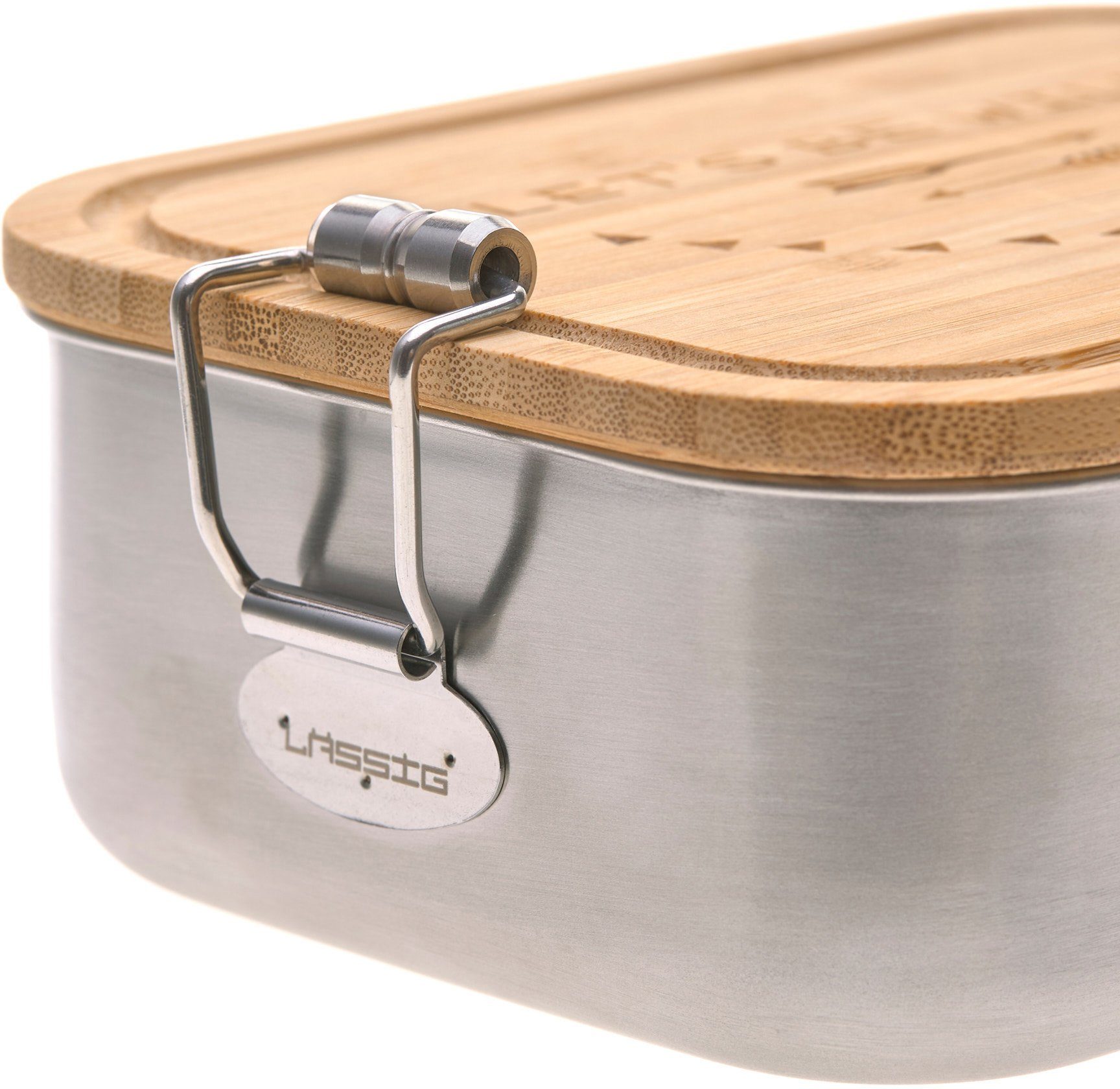 LÄSSIG Lunchbox Garden Explorer, Bambus, Edelstahl, (1-tlg), Holzdeckel mit