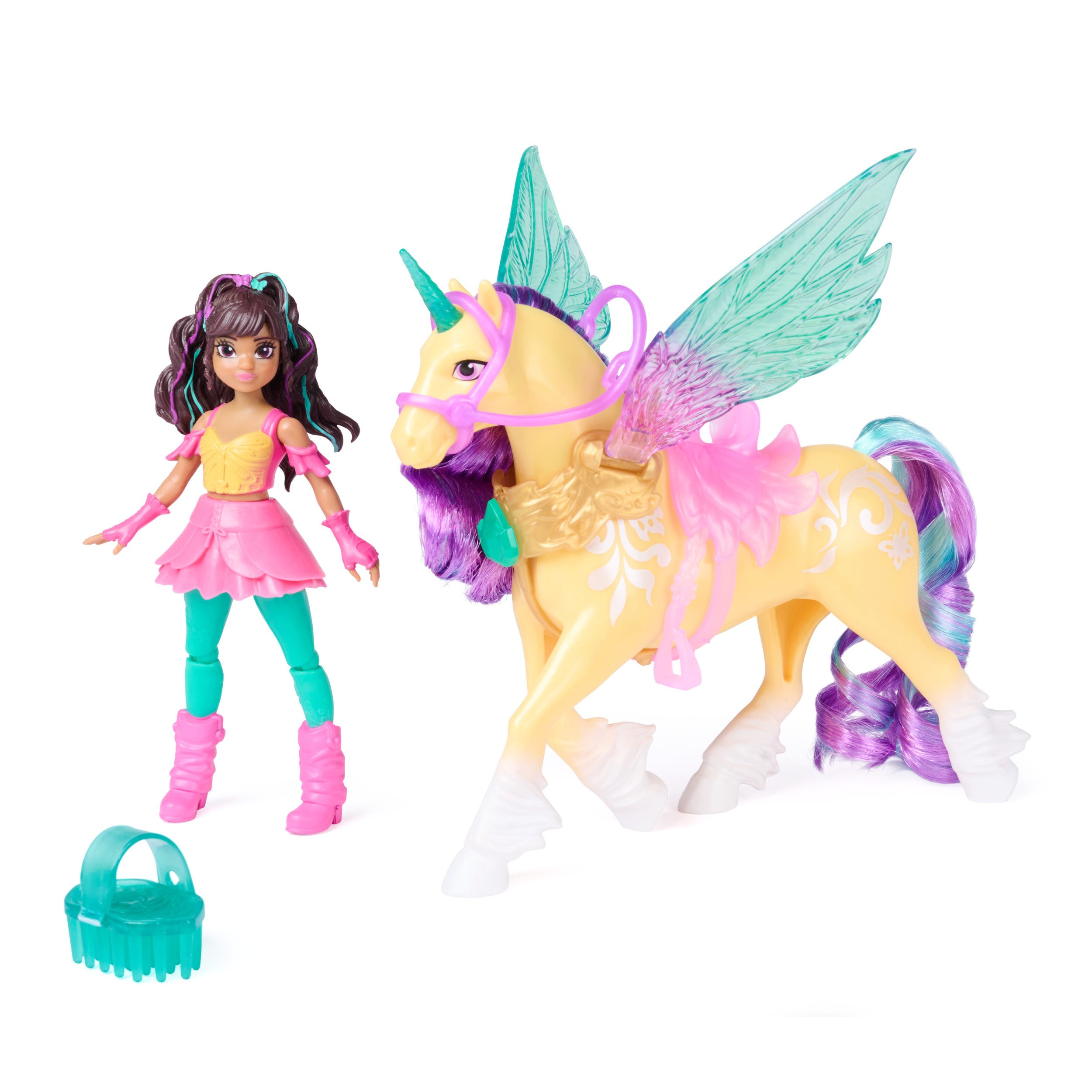 Spin Master Anziehpuppe Unicorn Academy - Wing Magic Ava und Leaf Spielset