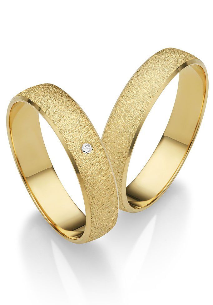 Firetti Trauring Schmuck Geschenk Gold 375 Hochzeit Ehering "LIEBE", Made in Germany, wahlweise mit oder ohne Brillant