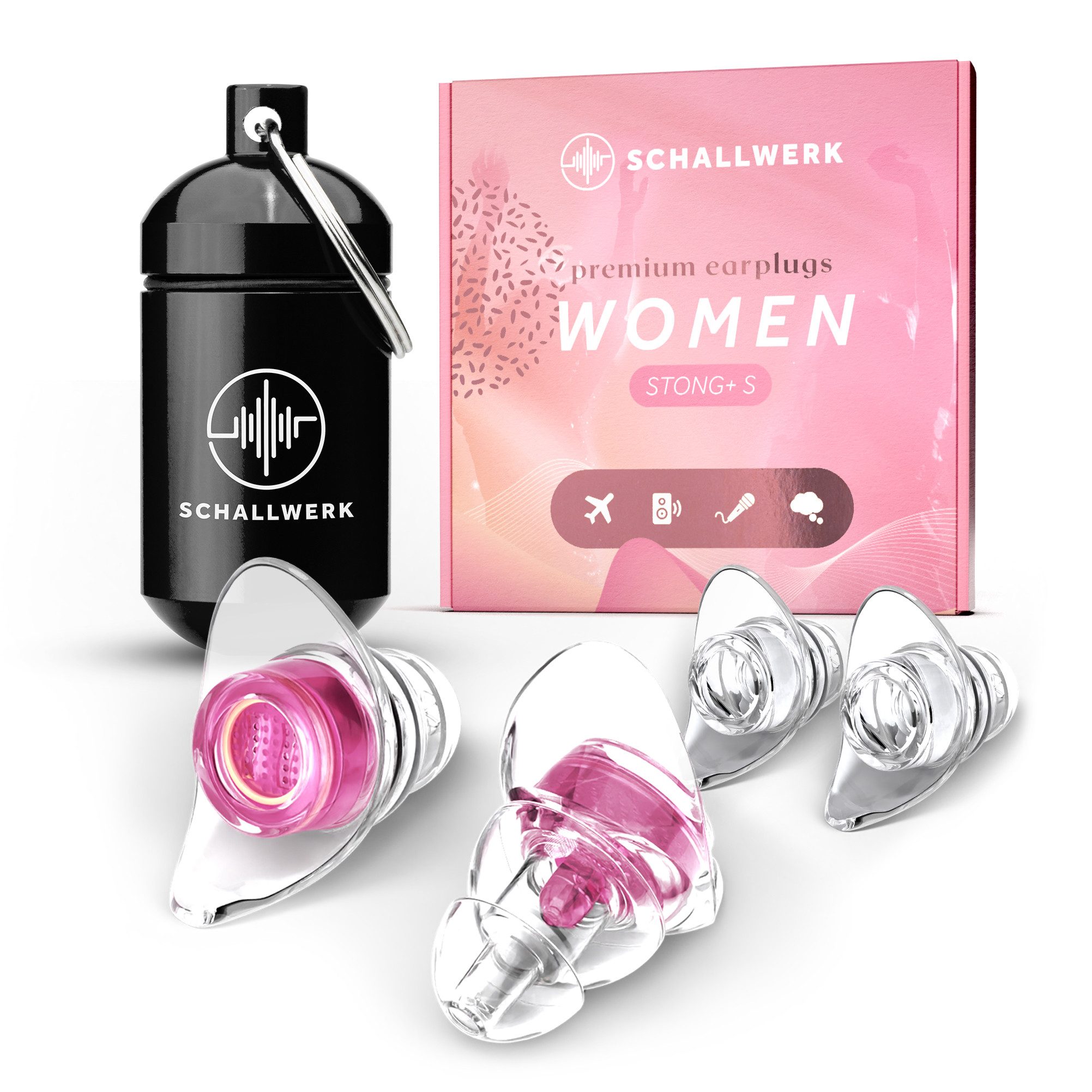 Schallwerk Gehörschutzstöpsel SCHALLWERK ® Women+ Gehörschutz Ohrstöpsel speziell für Frauen
