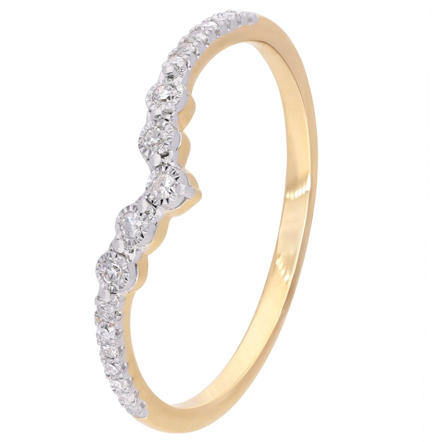 Glizz Goldring Damen Diamant-Gold 333/8K günstig online kaufen