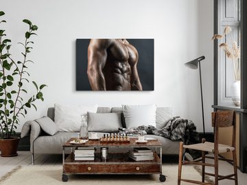 Sinus Art Leinwandbild 120x80cm Wandbild auf Leinwand Bodybuilder Sexy Sixpack Männerkörper M, (1 St)