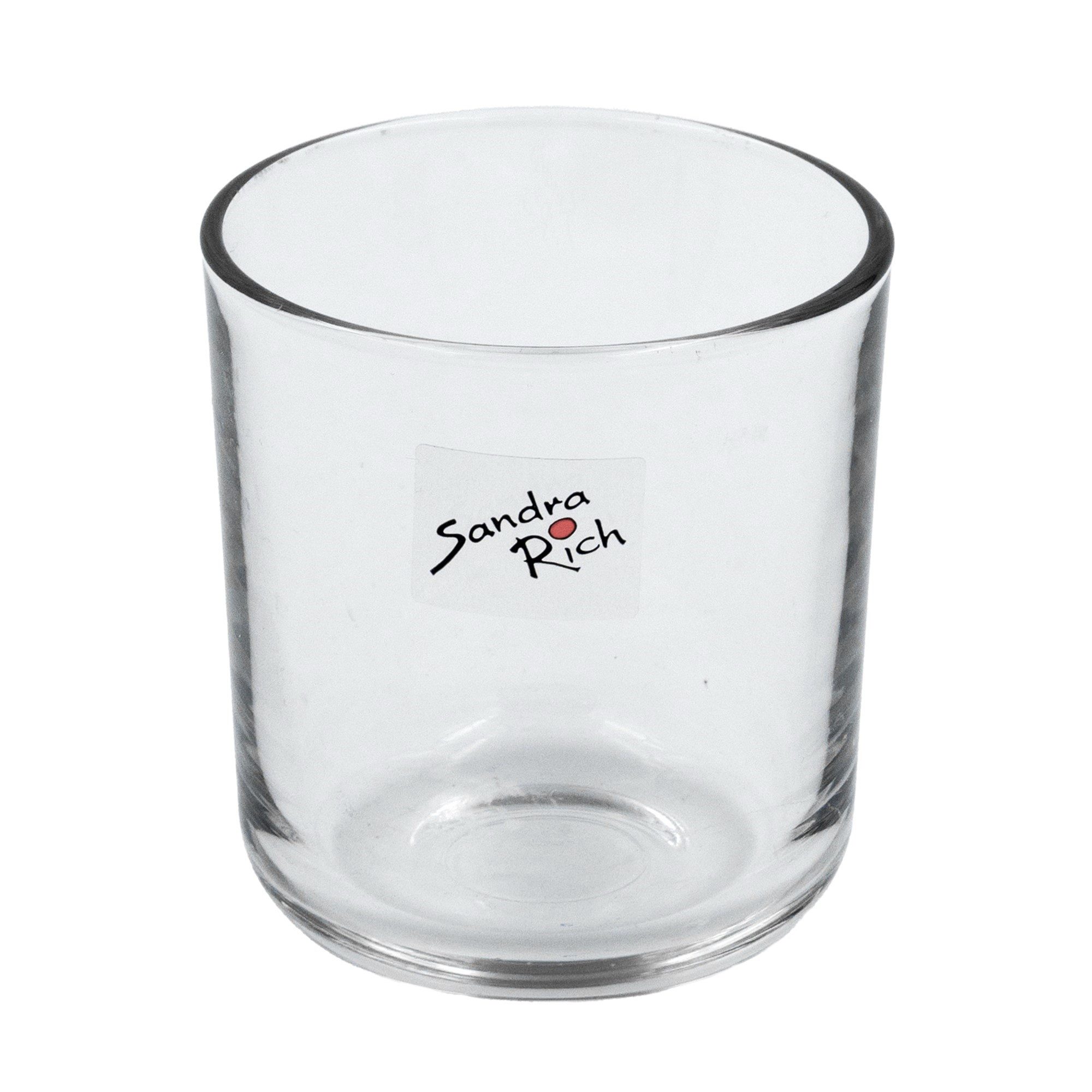 Sandra Rich Windlicht Windlicht "Edge Round" 9 x 9,5cm – Teelichtglas Kerzenglas Blumentopf