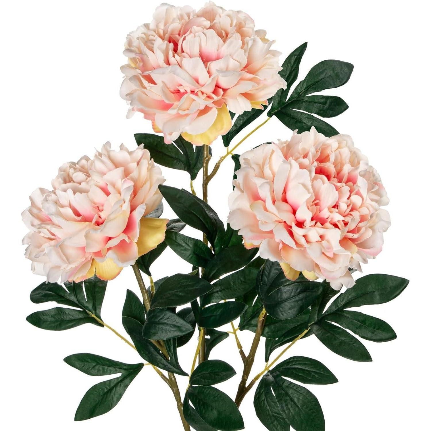 Kunstblume 3PCS Künstliche Pfingstrosen Stiel 74CM Rosen Blumen Bouquet für Braut, LuxusKollektion