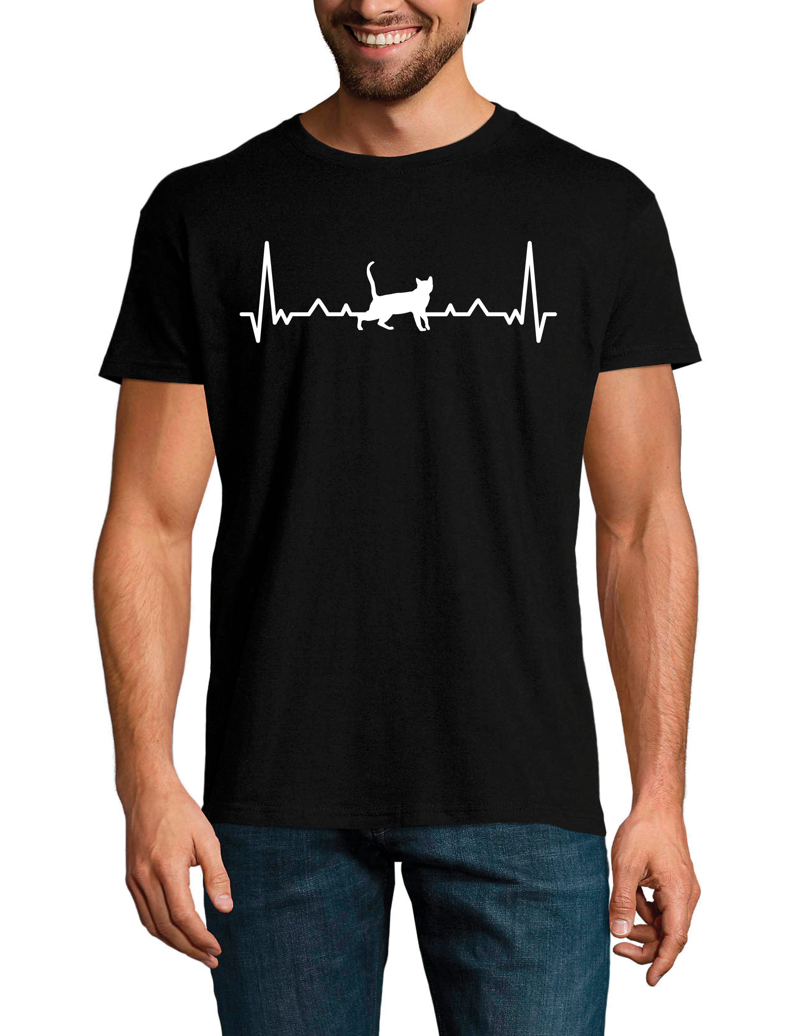 Youth Designz T-Shirt Heartbeat Katze Herren Shirt günstig online kaufen