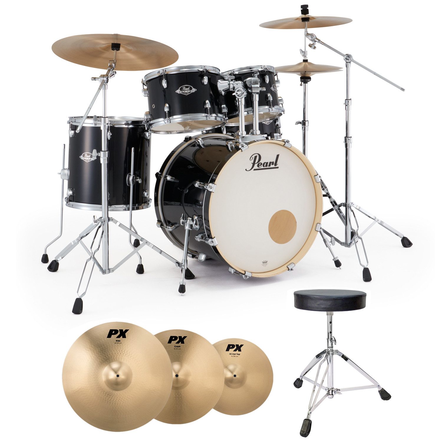 Pearl Drums Schlagzeug Pearl Schlagzeug Export EXX705NBR-C31 Komplettset mit Hocker,Anfänger, Fortgeschrittene, Komplettset mit Hocker, Schlagzeug-Set
