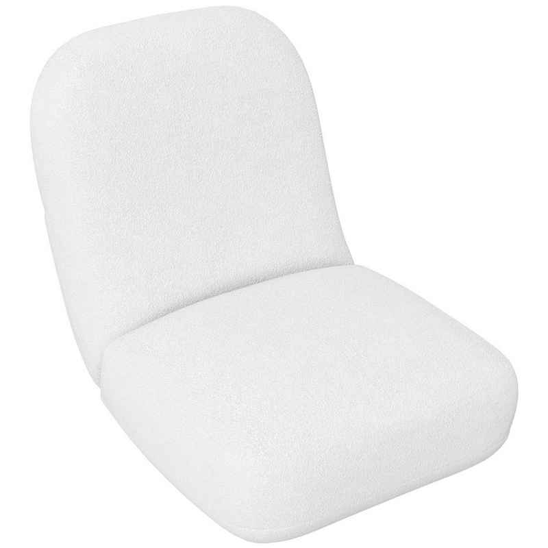 HOMCOM Sitzkissen Bodensessel, Bodenstuhl, Bodensofa mit Samtoptik, Bodensessel, Lazy Sofa, Creme, 56 x 76,5 x 66 cm