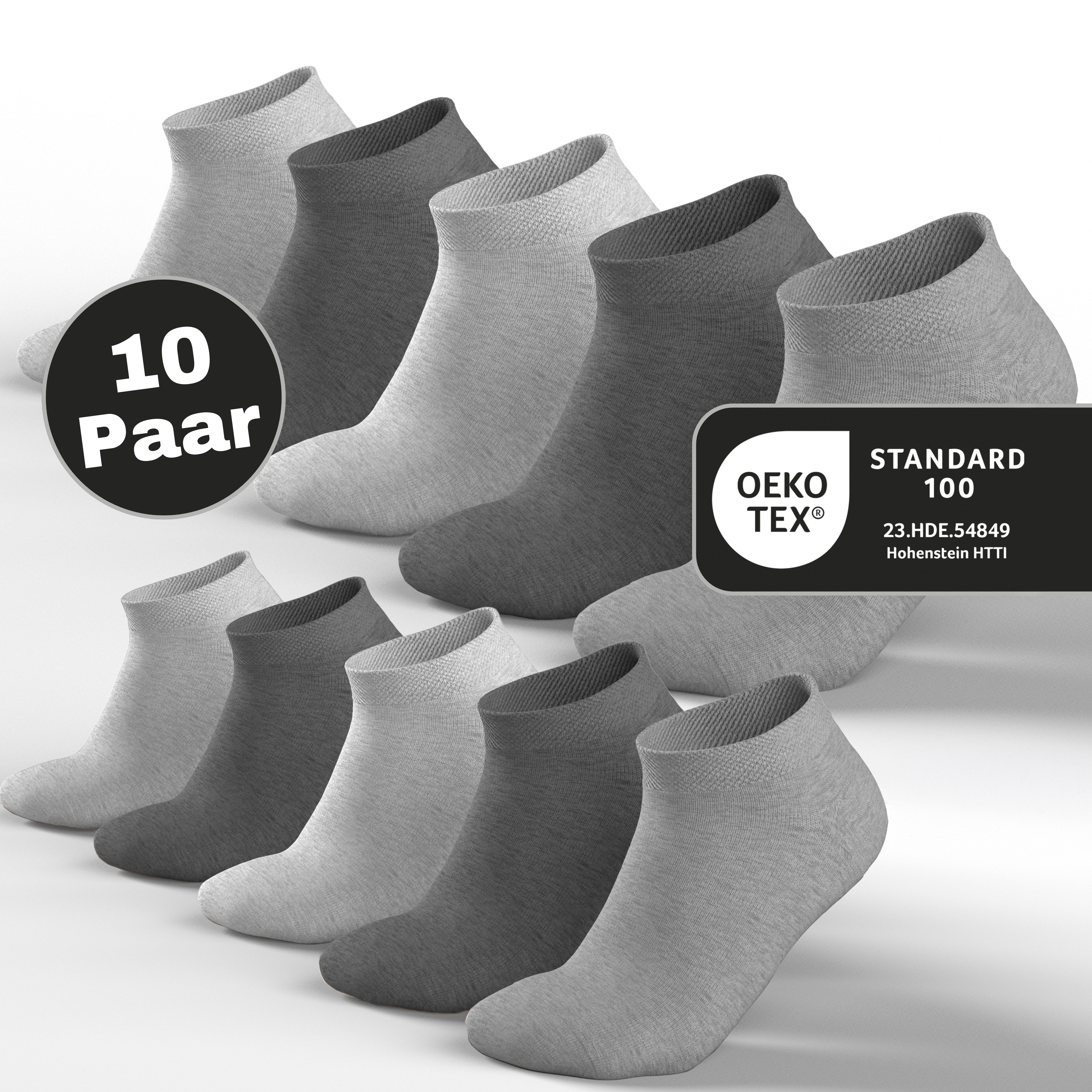MEDOLY Sneakersocken Premium Sneaker Socken 80% Baumwolle (10 Paar) Herren & Damen mit Komfortbund & Nahtlos - ohne Gummidruck