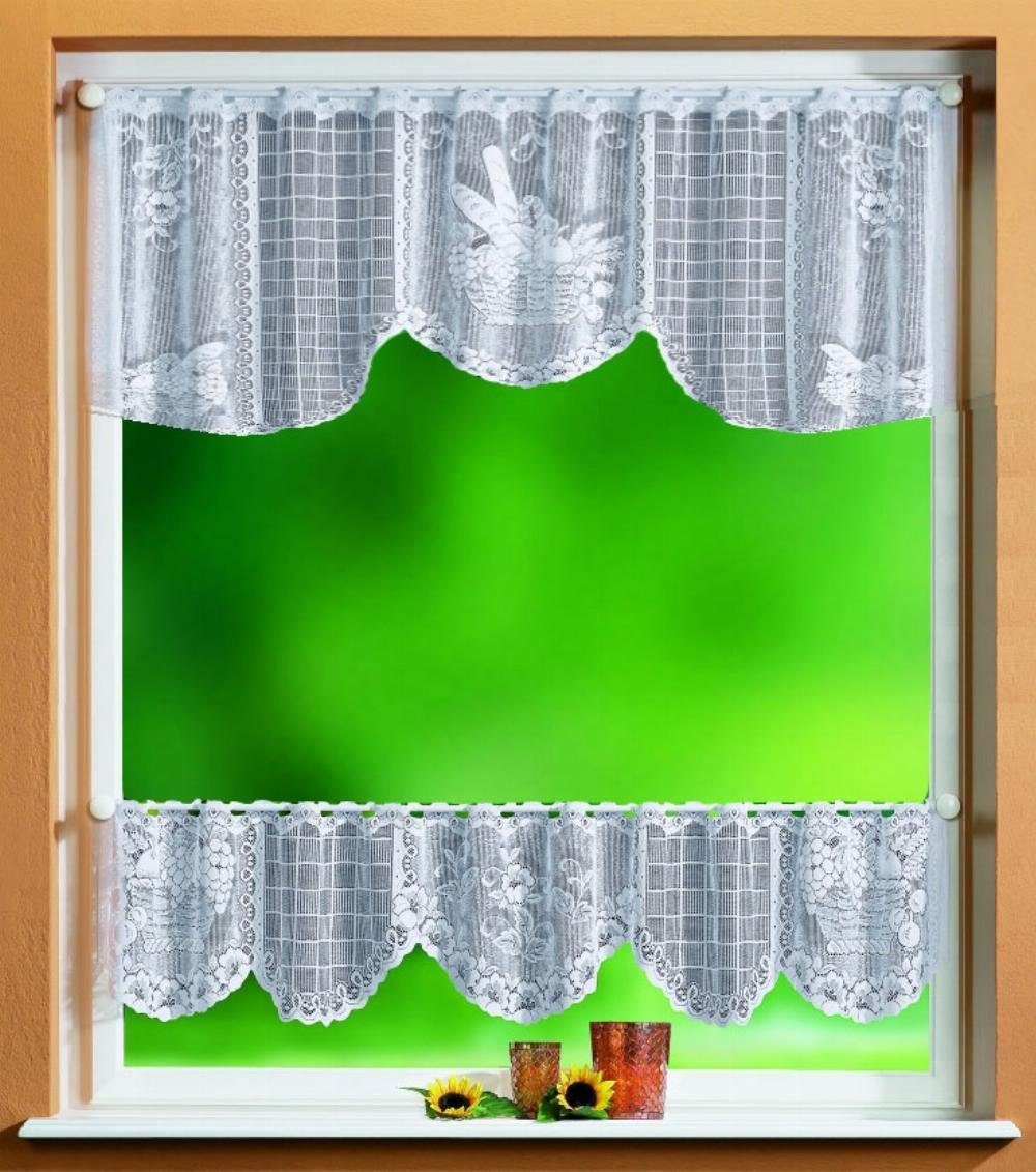 Gardinenbox Scheibengardine (2 St), Stangendurchzug, transparent, Scheibengardinen Set 2 Teilig 33500