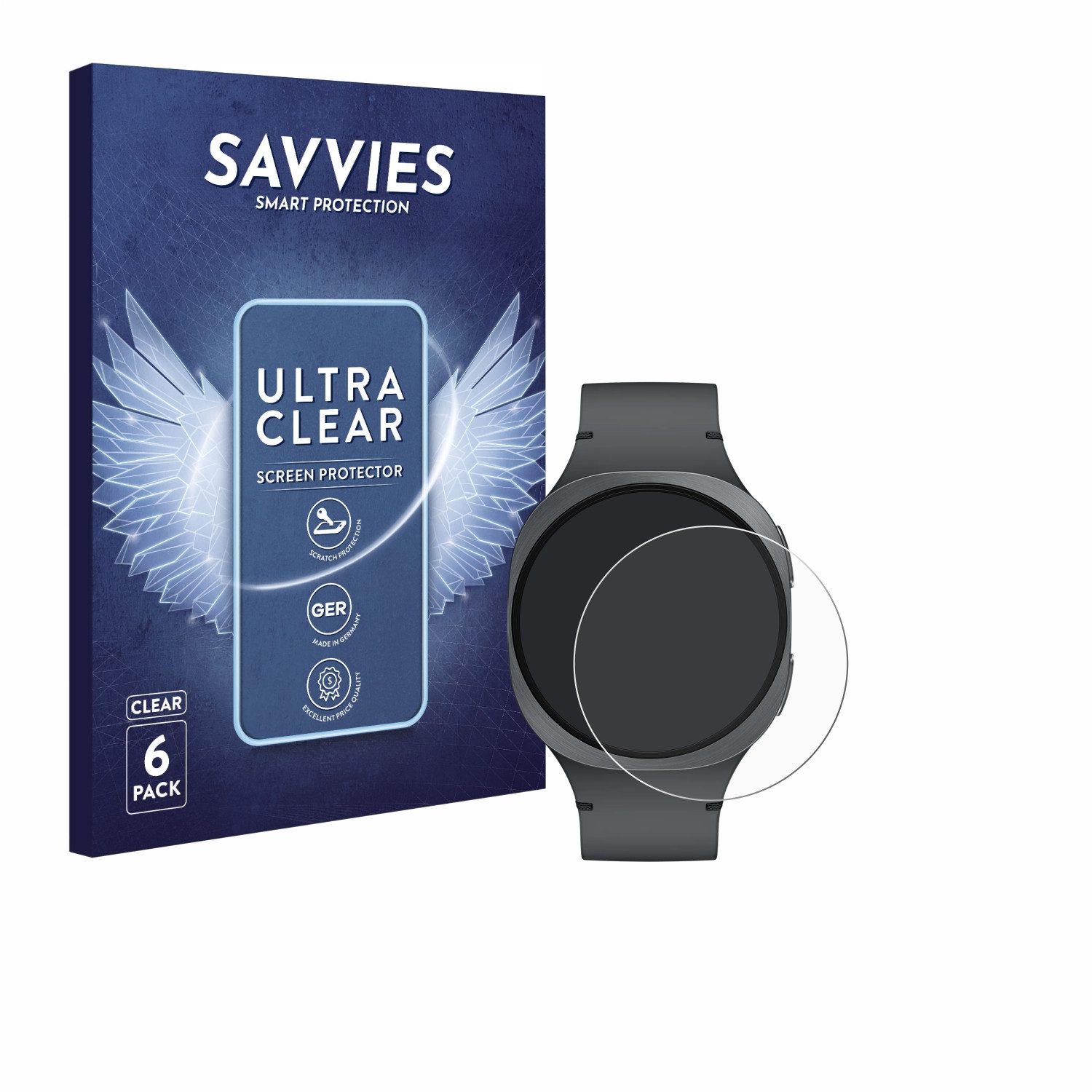 Savvies Displayschutzfolie Schutzfolie für Samsung Galaxy Watch 8 (40 mm), 6 Stück, Displayschutz Schutz Folie Klar Transparent