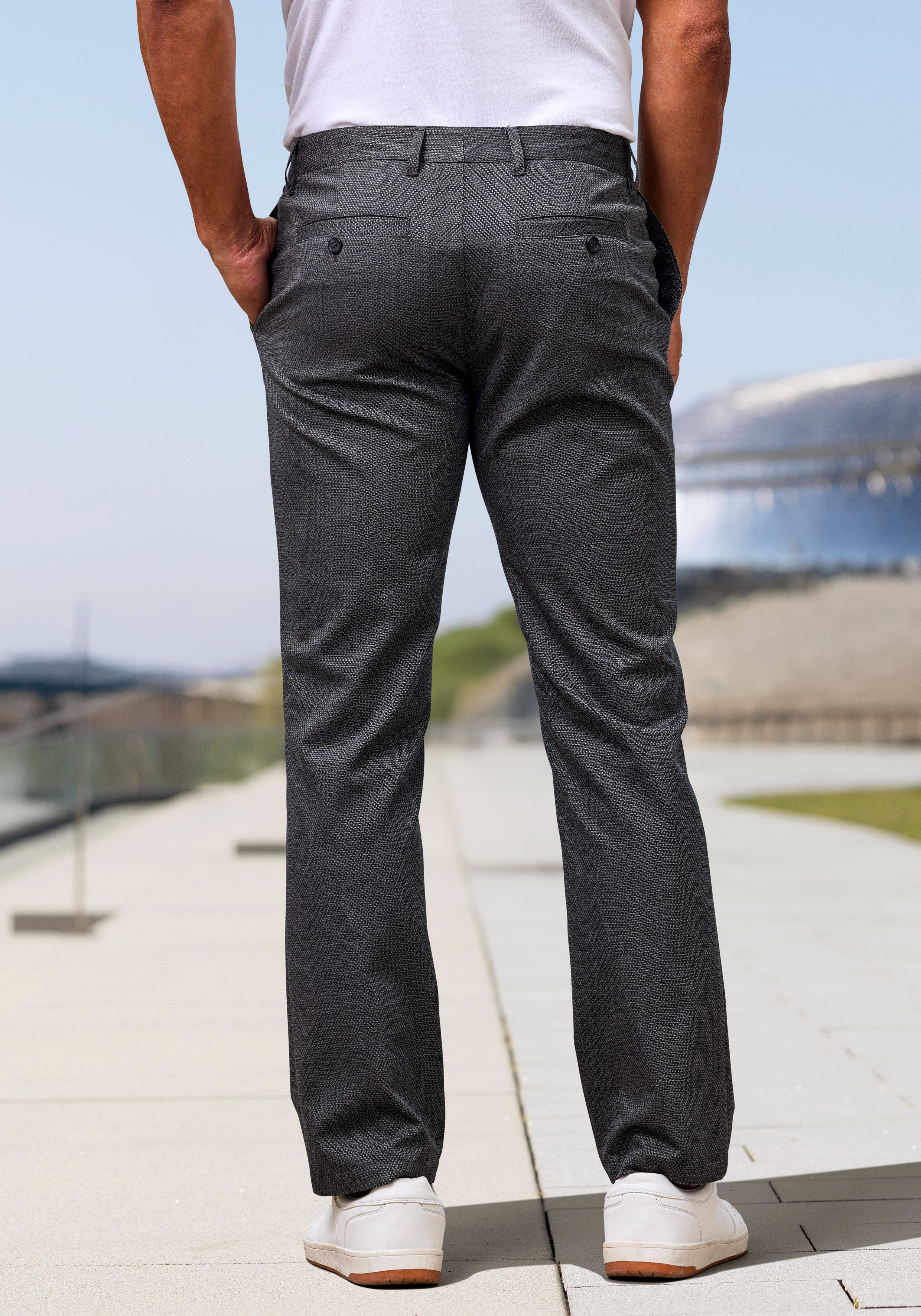 H.I.S Stoffhose aus leicht elastischer Struktur-Qualität bequeme Hose in 3 Längen: 30 & 32 & 34 – Bild 3 von 5
