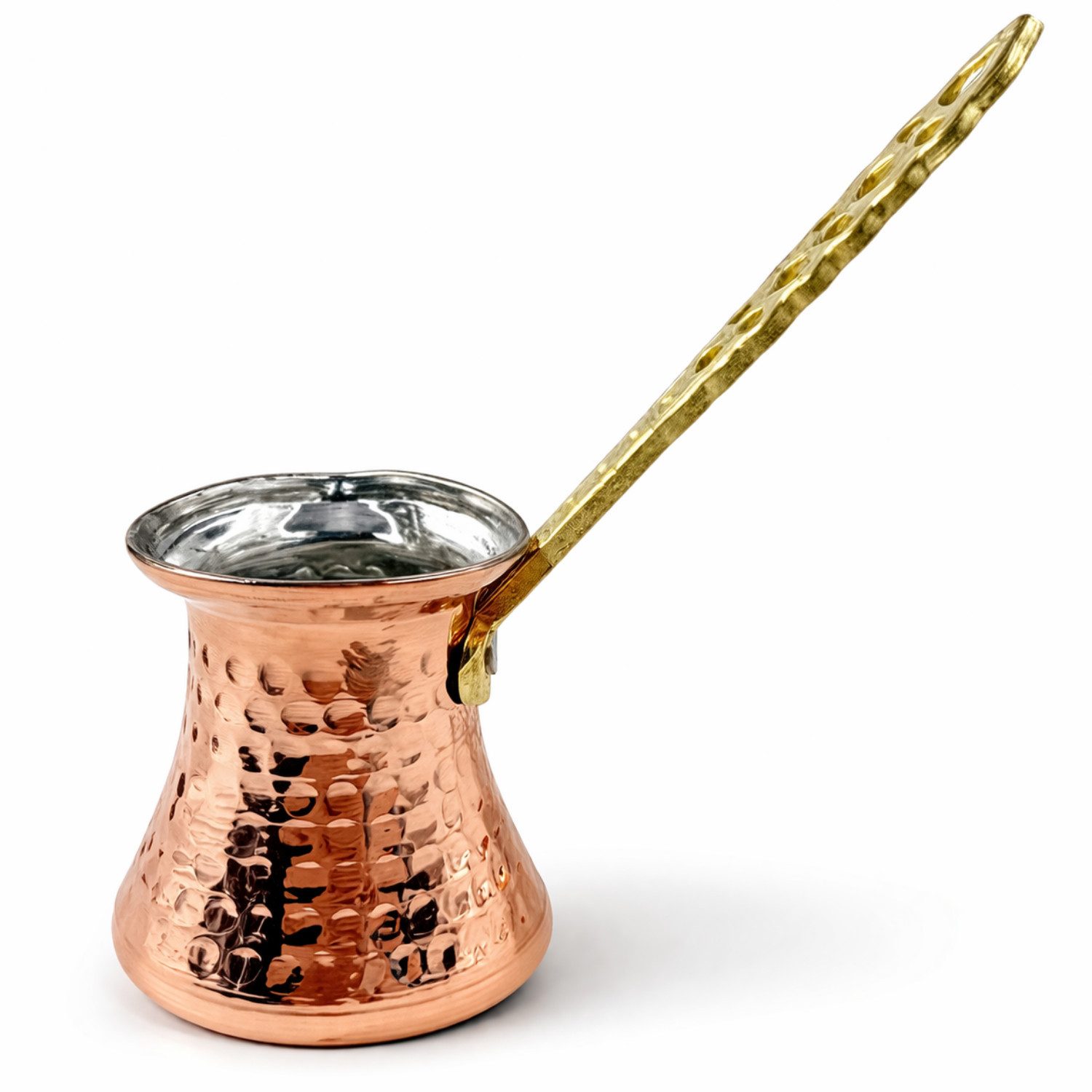 inovesis Kaffeekanne Handgemachte Kupfer, Cezve, Traditionelle Türkische Kaffeekanne, (3-St), 85 ml – ca. 5 cm Durchmesser - 1 Tassen