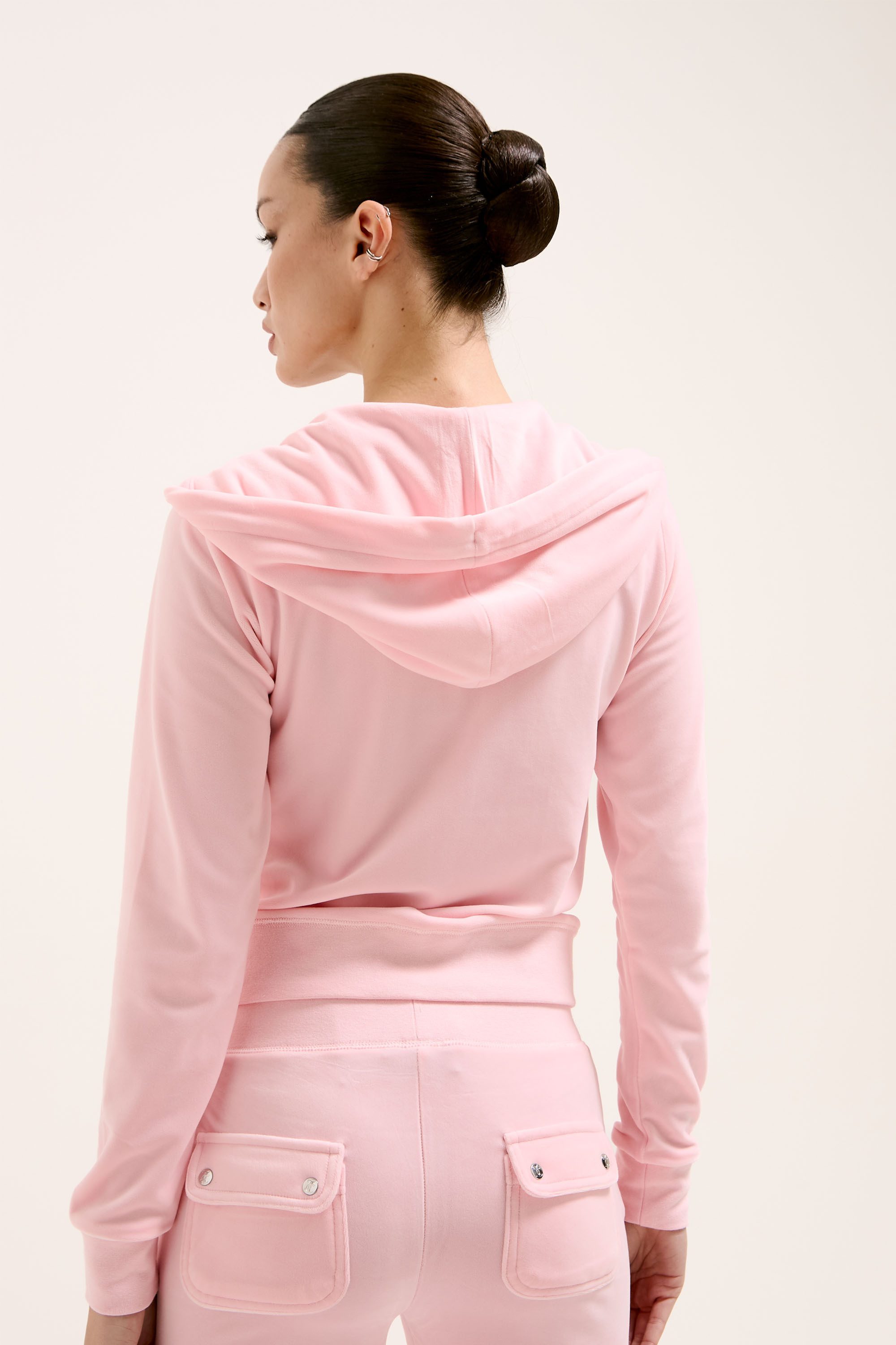 Juicy Couture Kapuzennickijacke ROBERTSON HOODIE . Damen Trainingsjacke Damen, Sweatjacke mit Kapuze, Velour, mit Glitzer, Sale